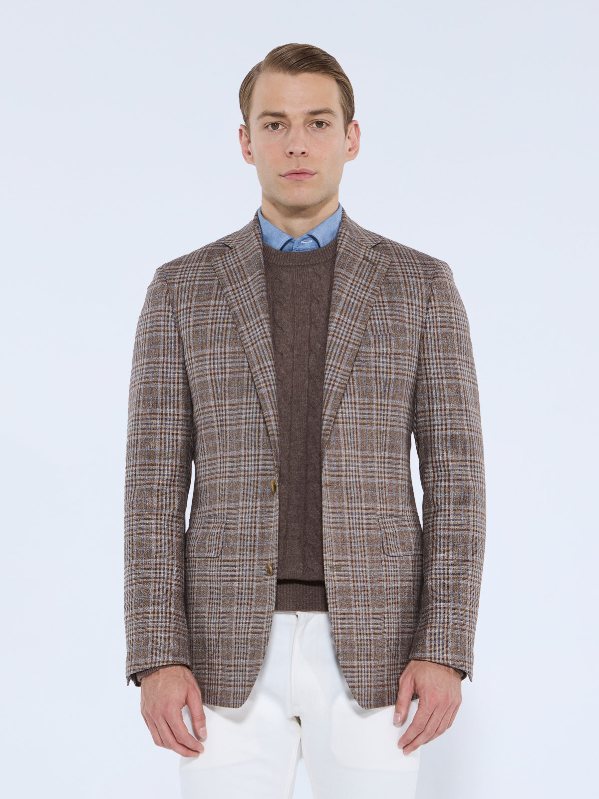 Scala Blazer - Brown & Blue Overcheck - LUCKY LAST