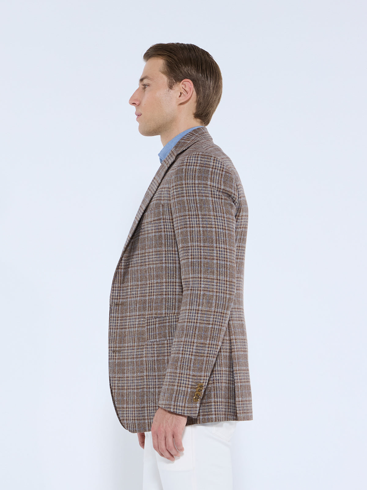 Scala Blazer - Brown & Blue Overcheck - LUCKY LAST