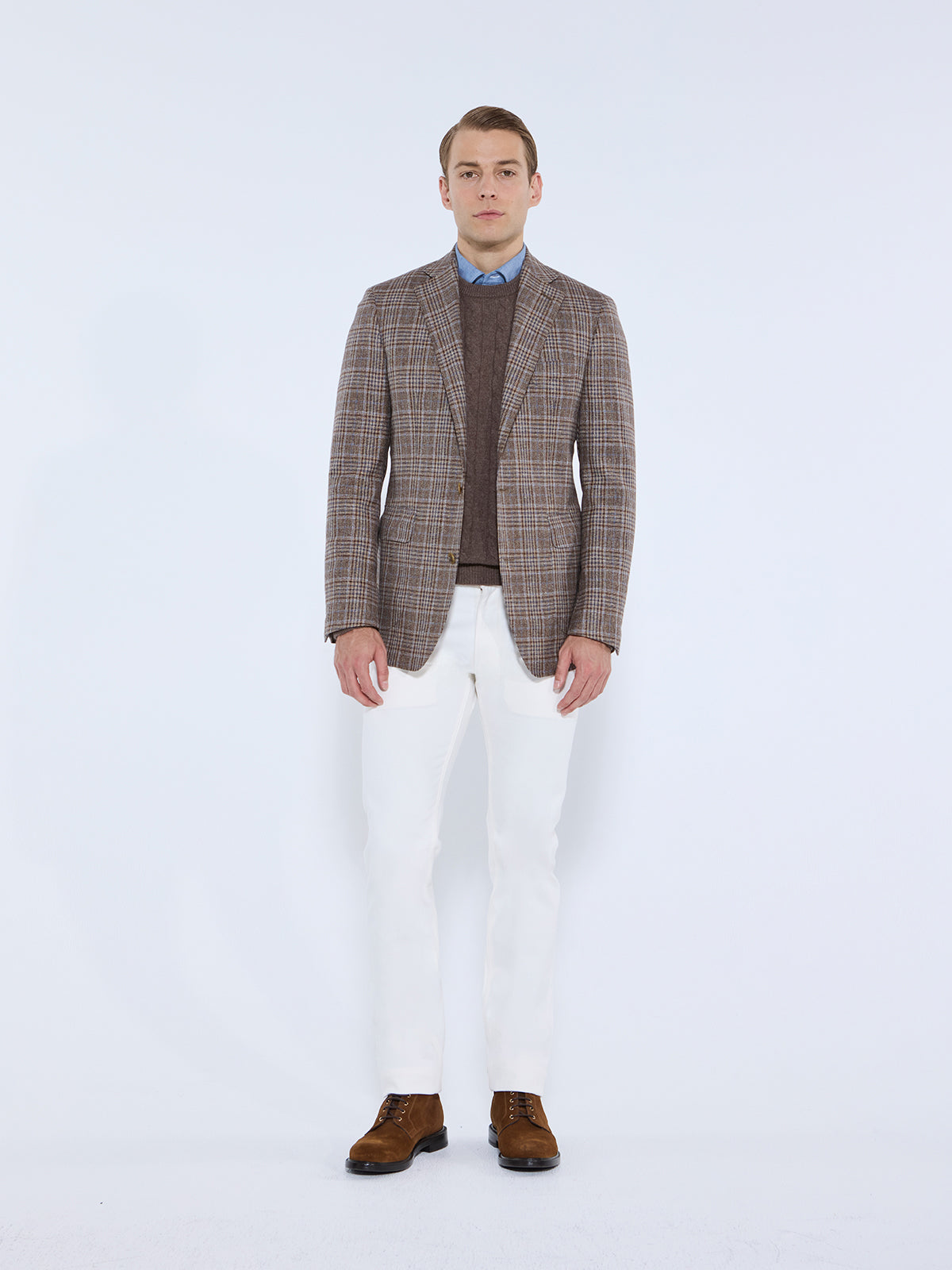 Scala Blazer - Brown & Blue Overcheck - LUCKY LAST