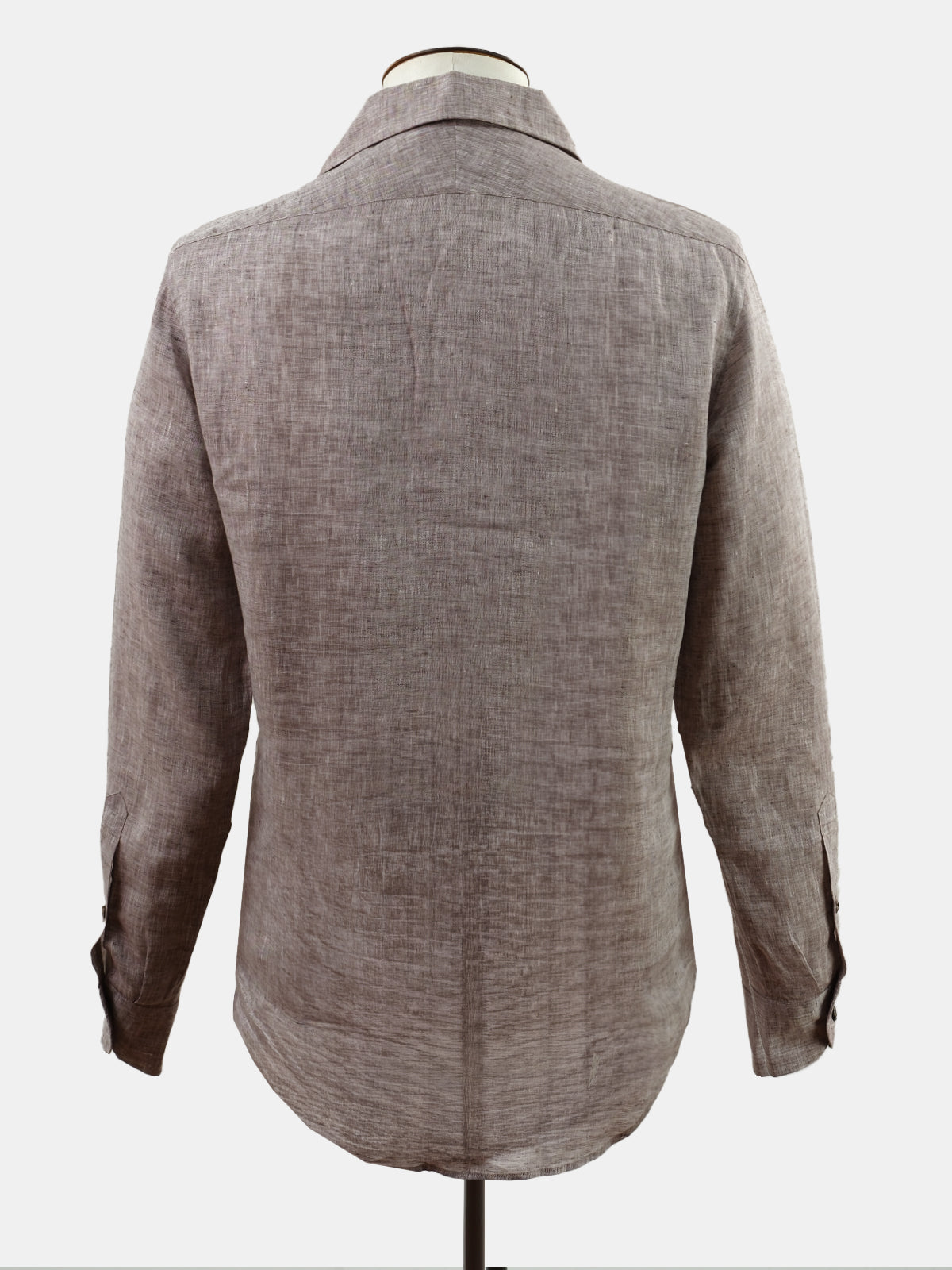 Rust Brown Linen Camp Collar Pullover Shirt - Sample  - LUCKY LAST
