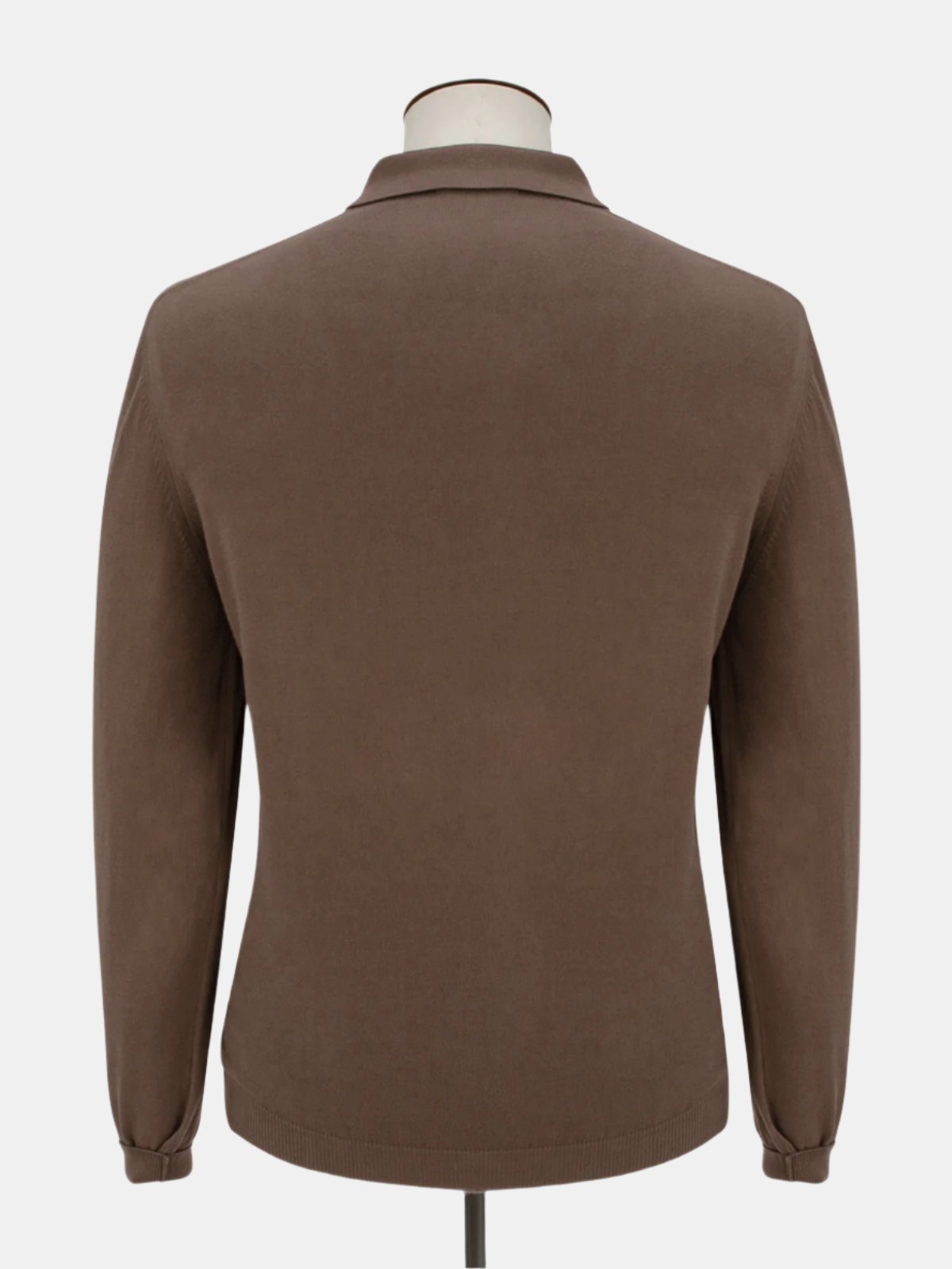 Vico Ribbed Long Sleeve Polo Cotton - Cacao Lucky Last