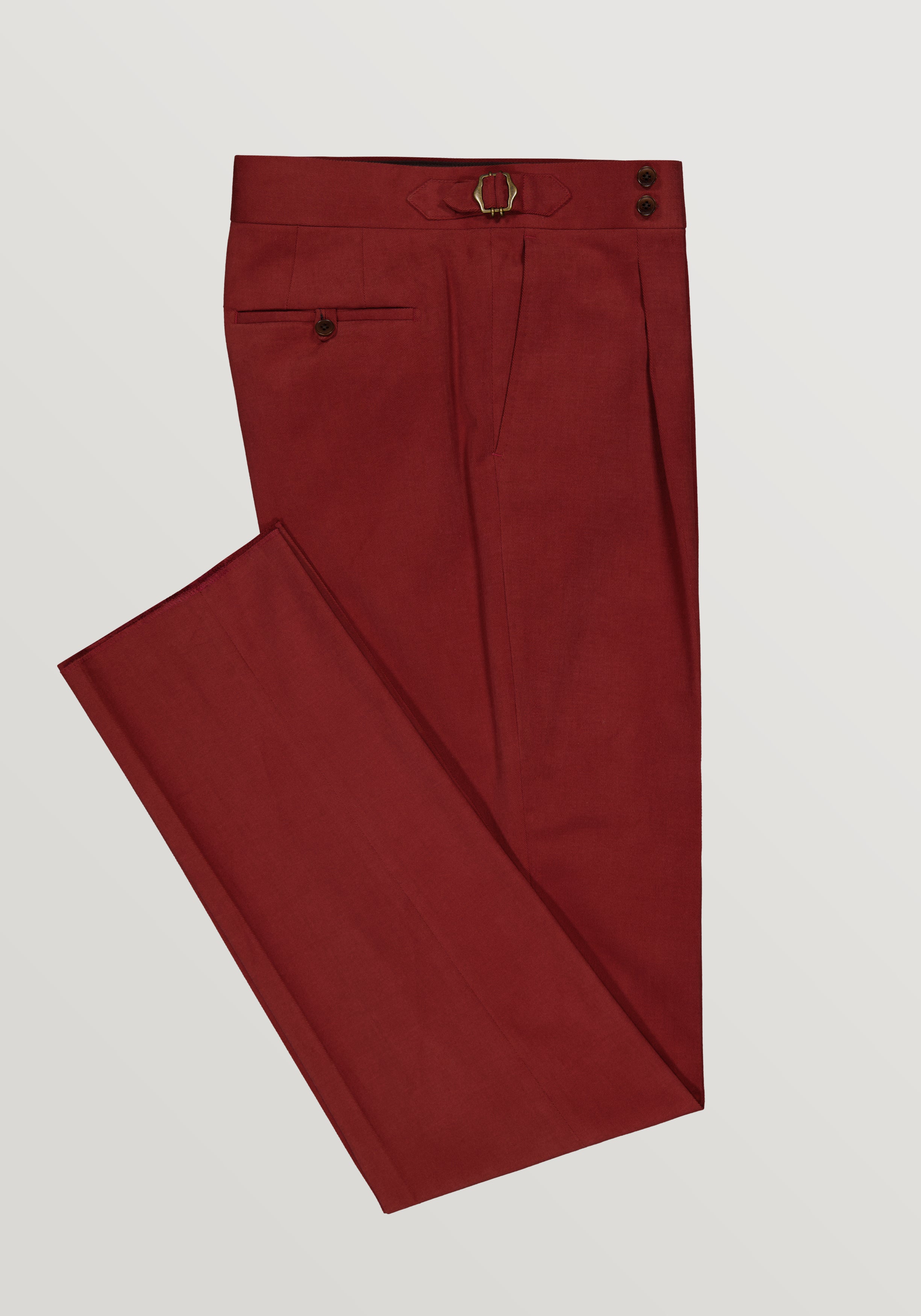 Brushed Cotton Trouser - Burnt Red