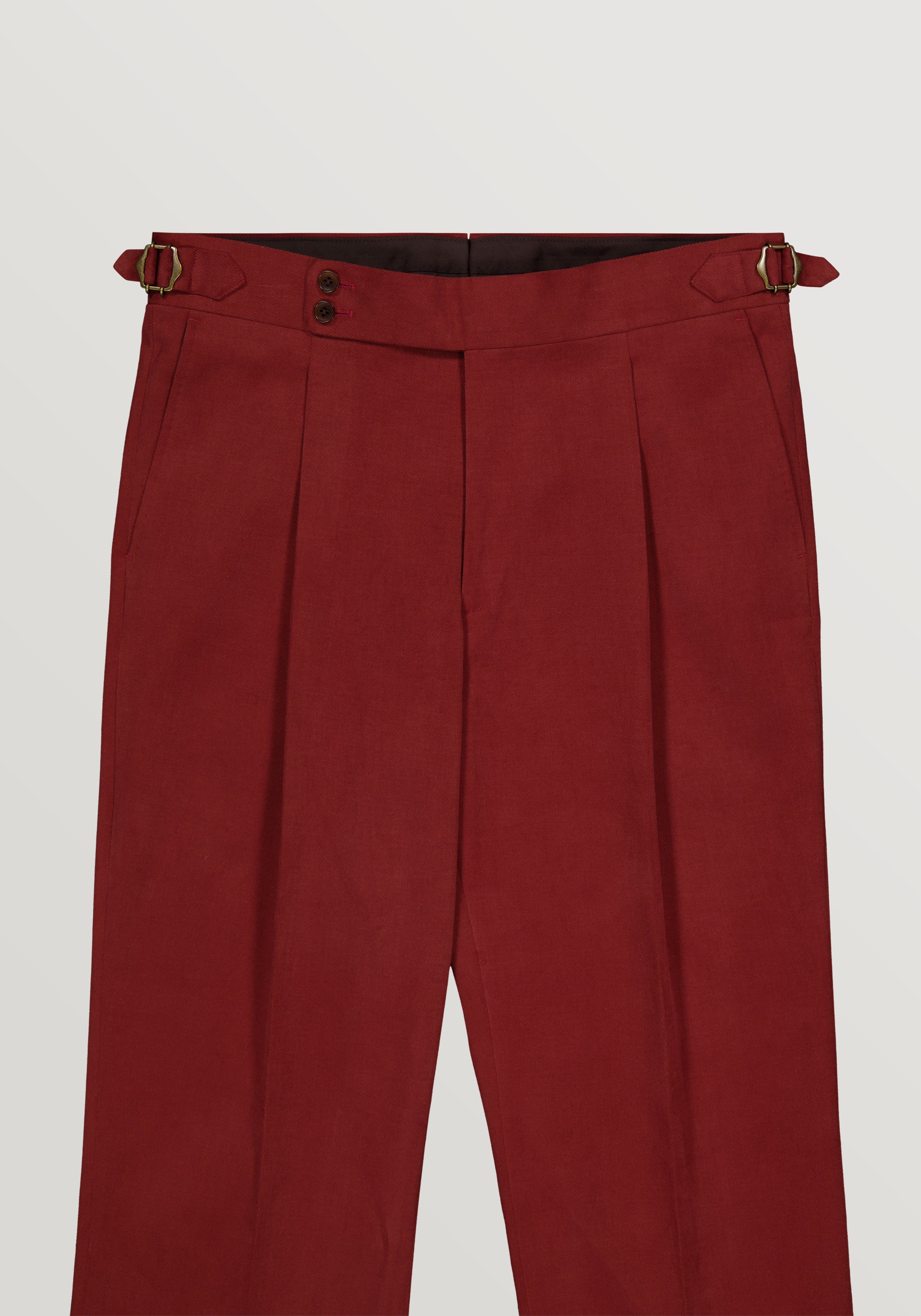 Brushed Cotton Trouser - Burnt Red
