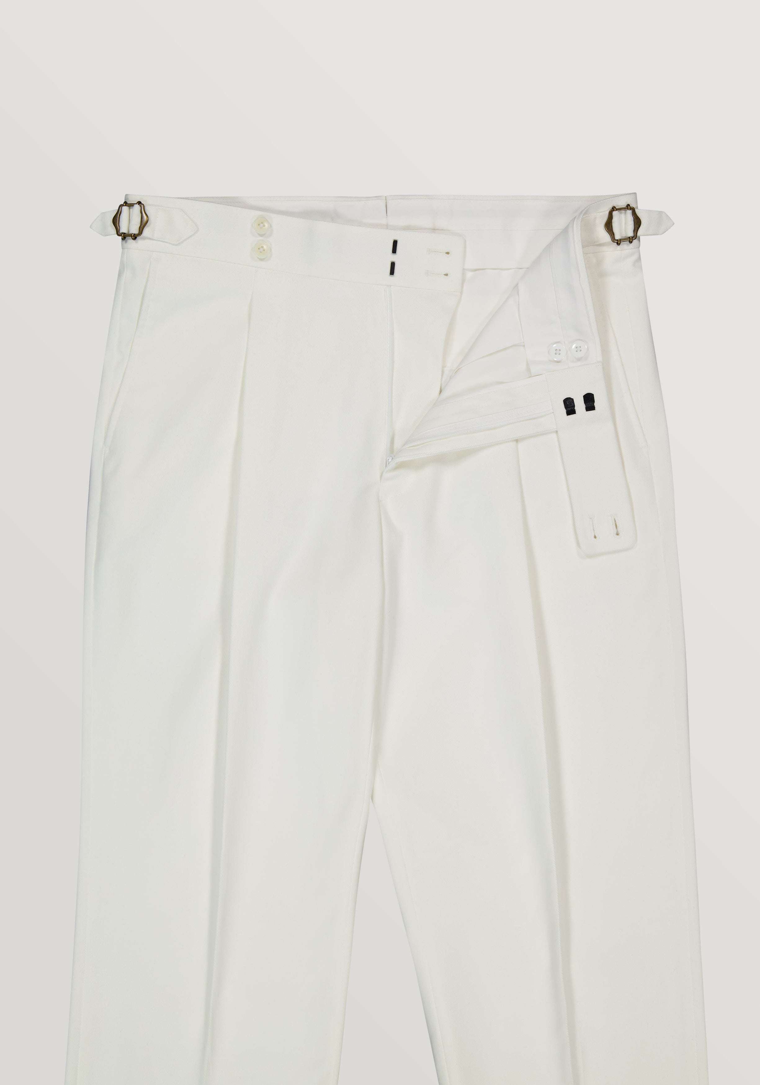 Brushed Cotton Trouser -  Winter White