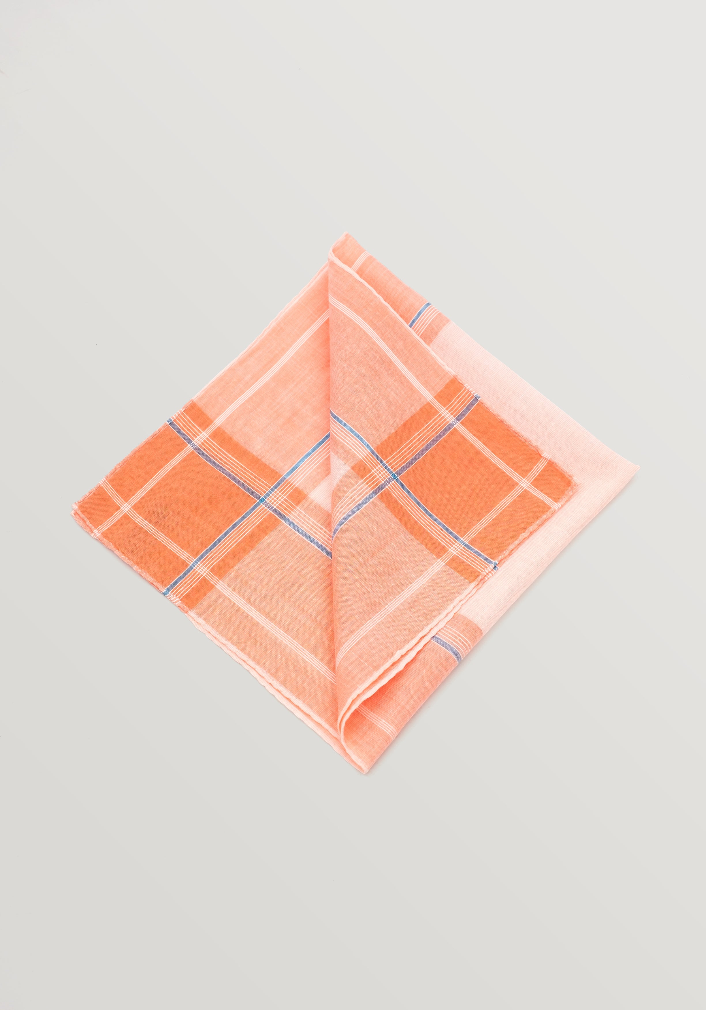 Simonnot Godard Cotton Pochette - Coral and Blue Check