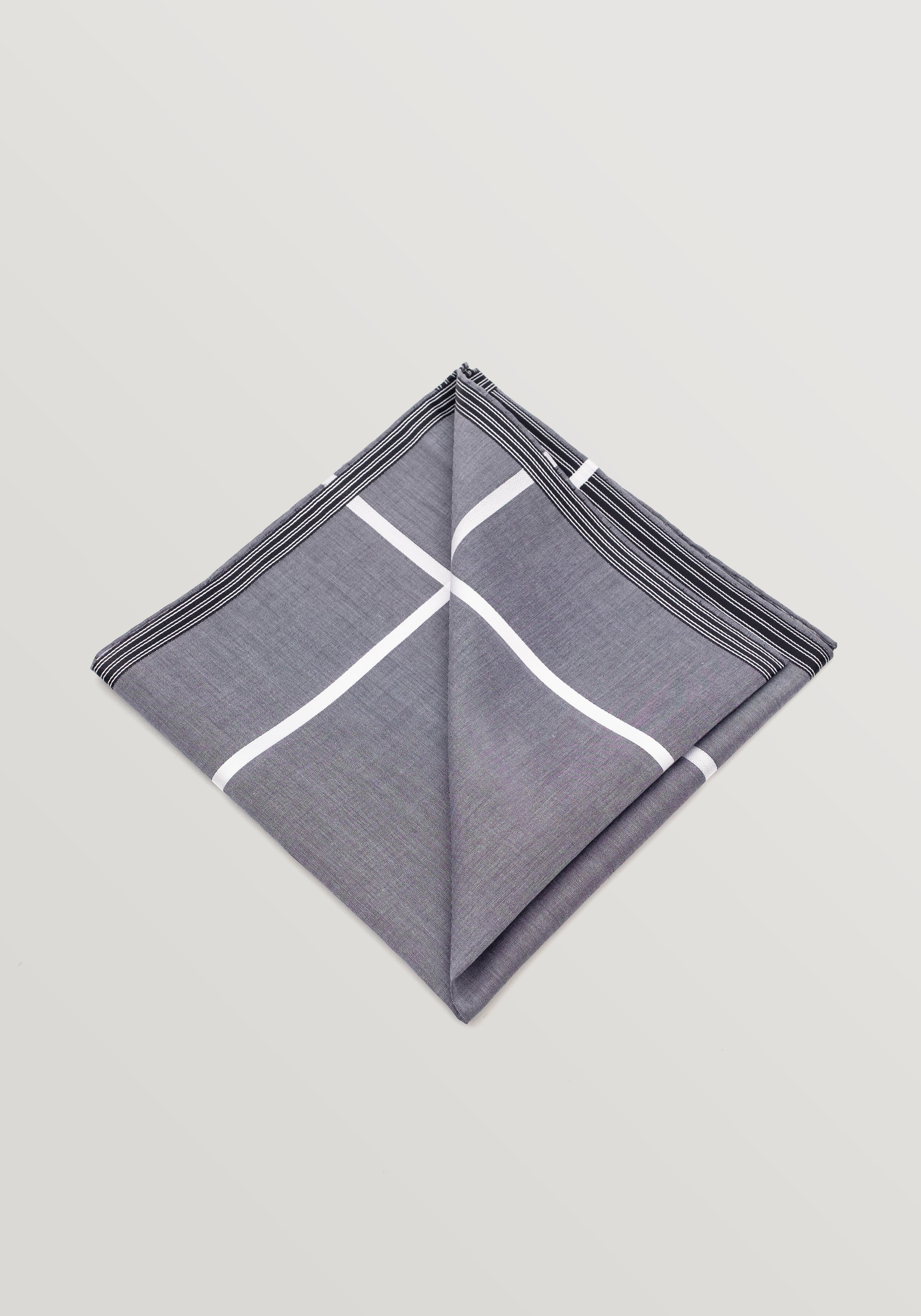 Simonnot Godard Pochette - Grey Satin With Black And White Stripe