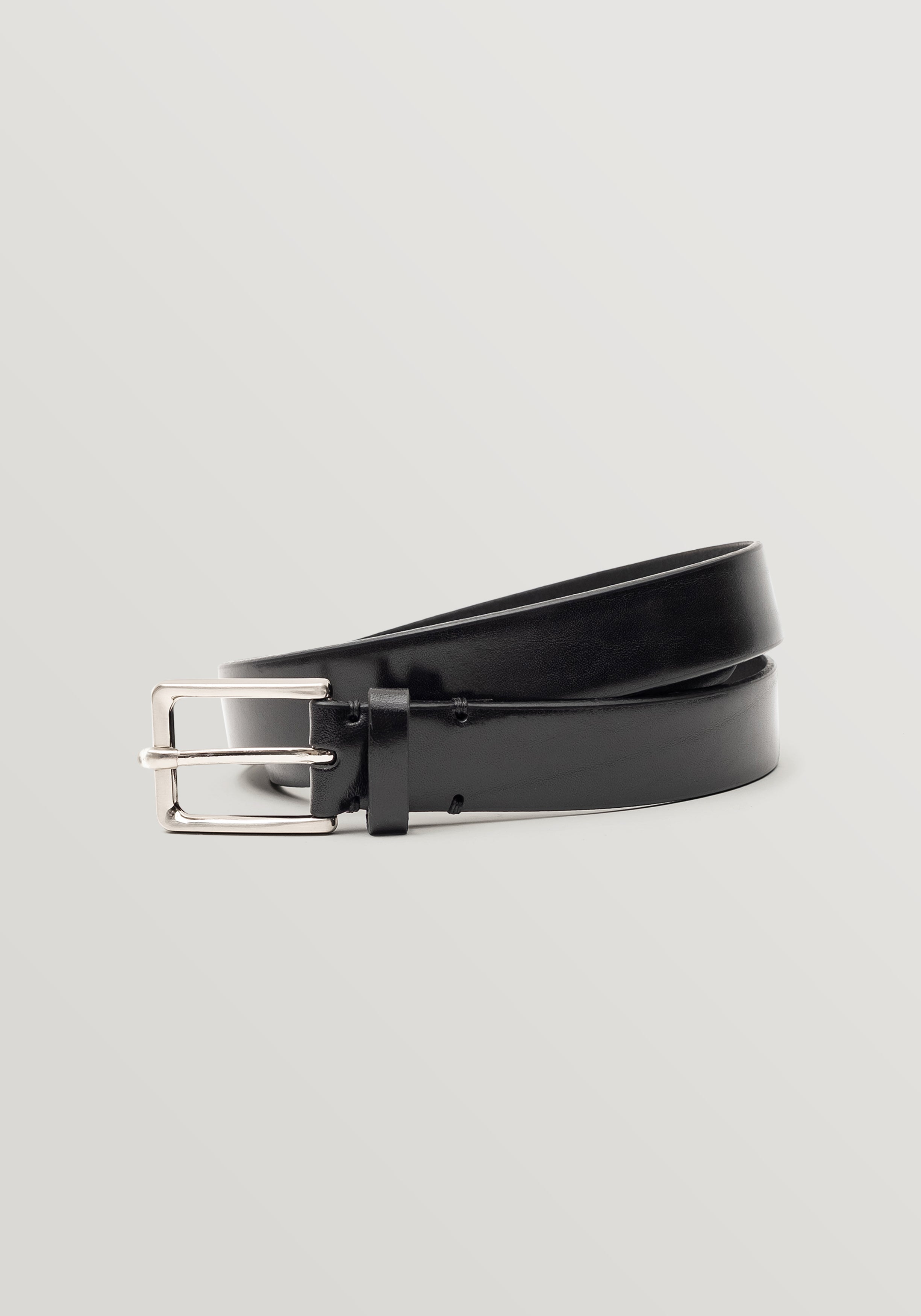 30mm Leather Belt - Black