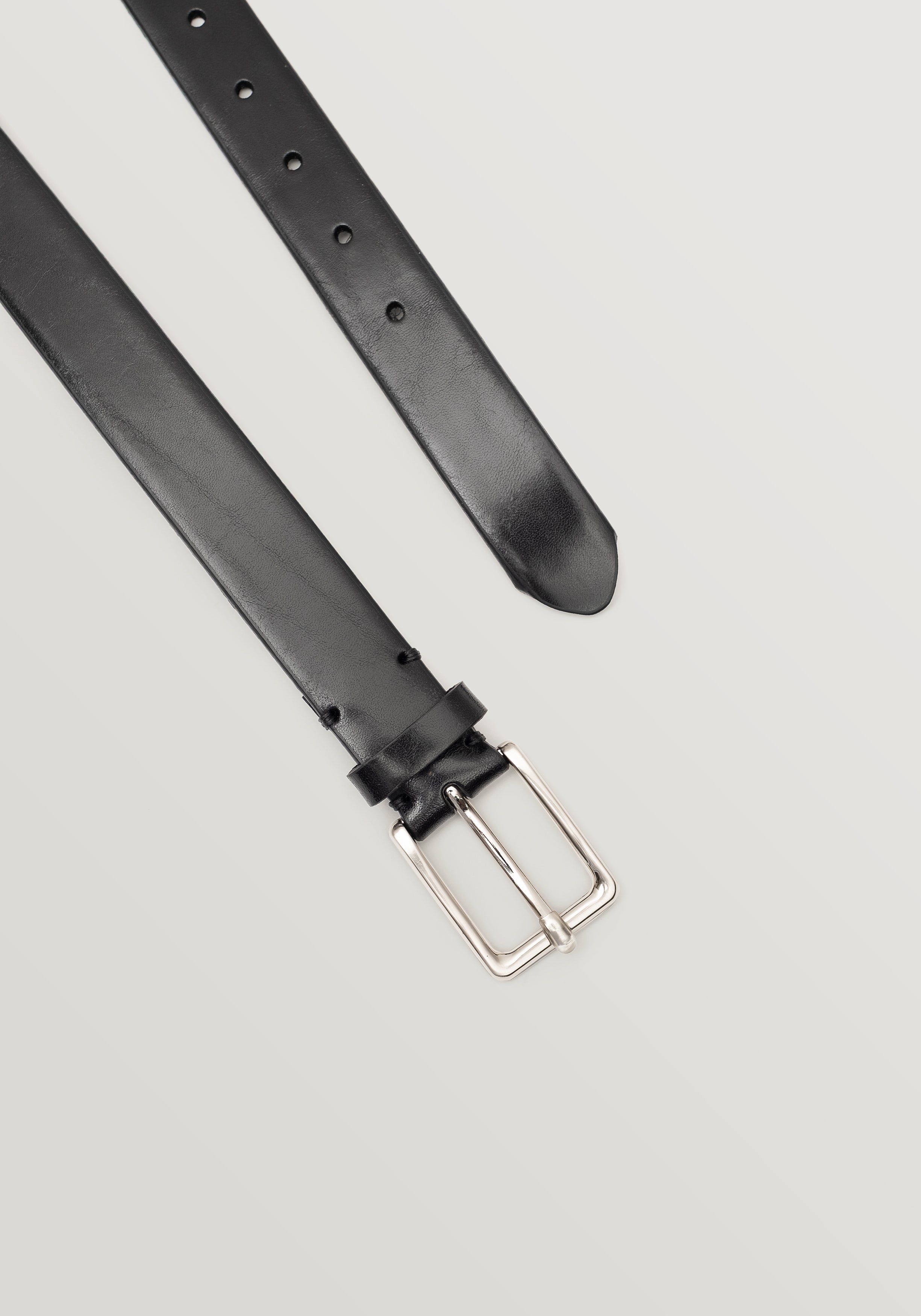 30mm Leather Belt - Black