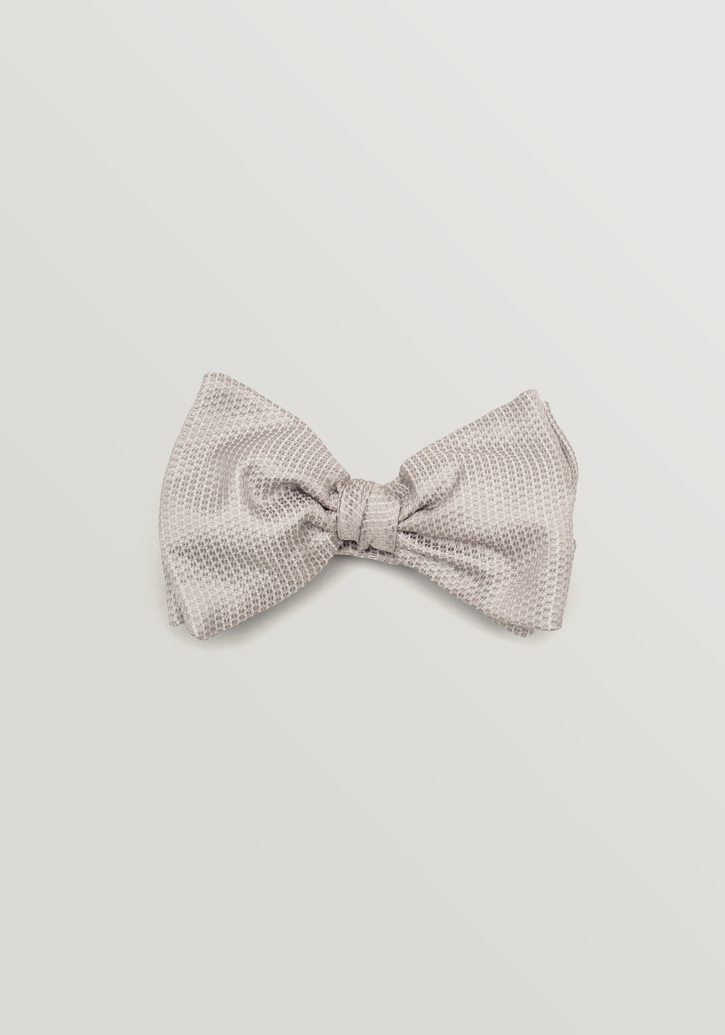 Grenadine Silk Bow Tie - Silver