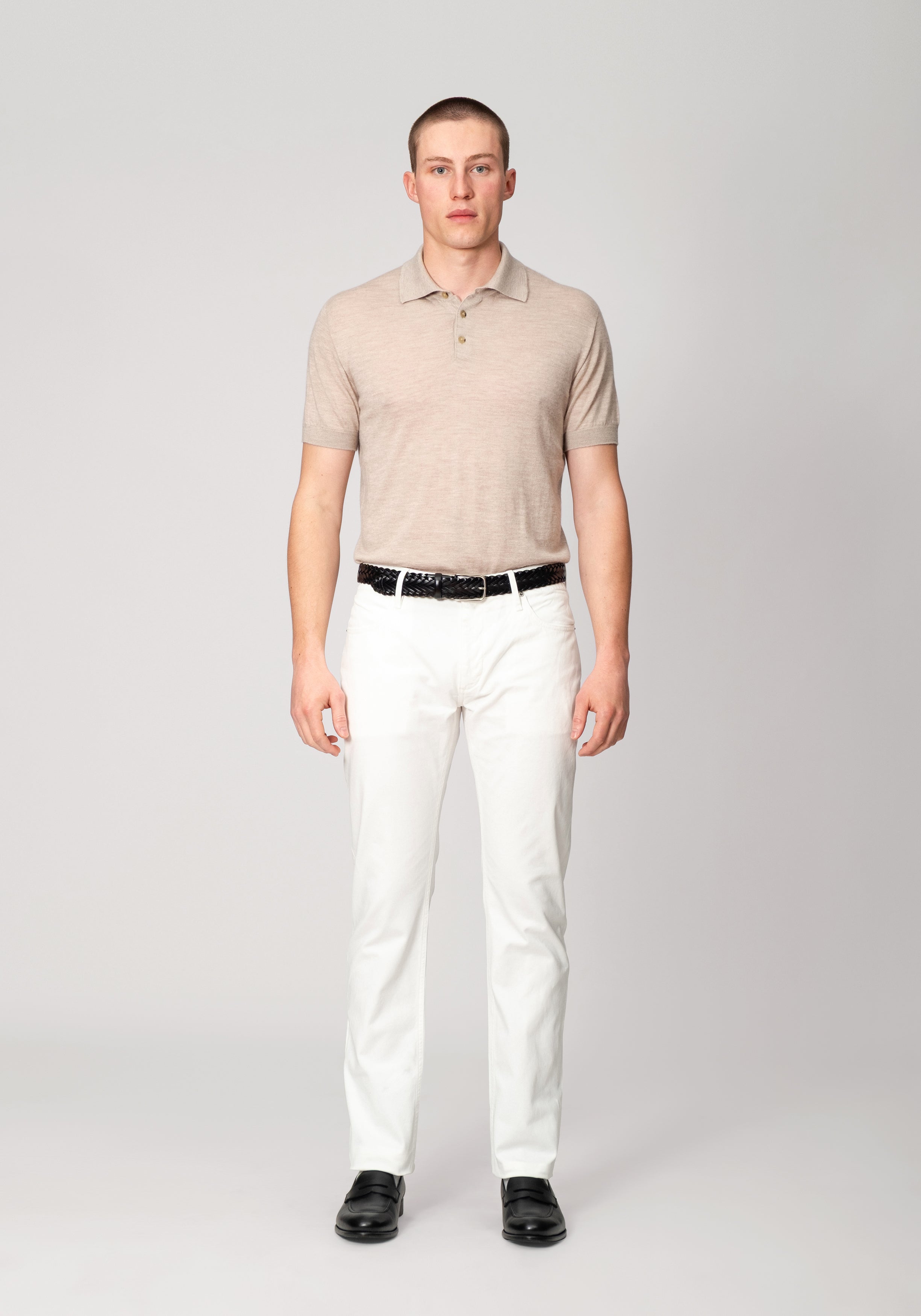Broken Twill Five Pocket Pant - White