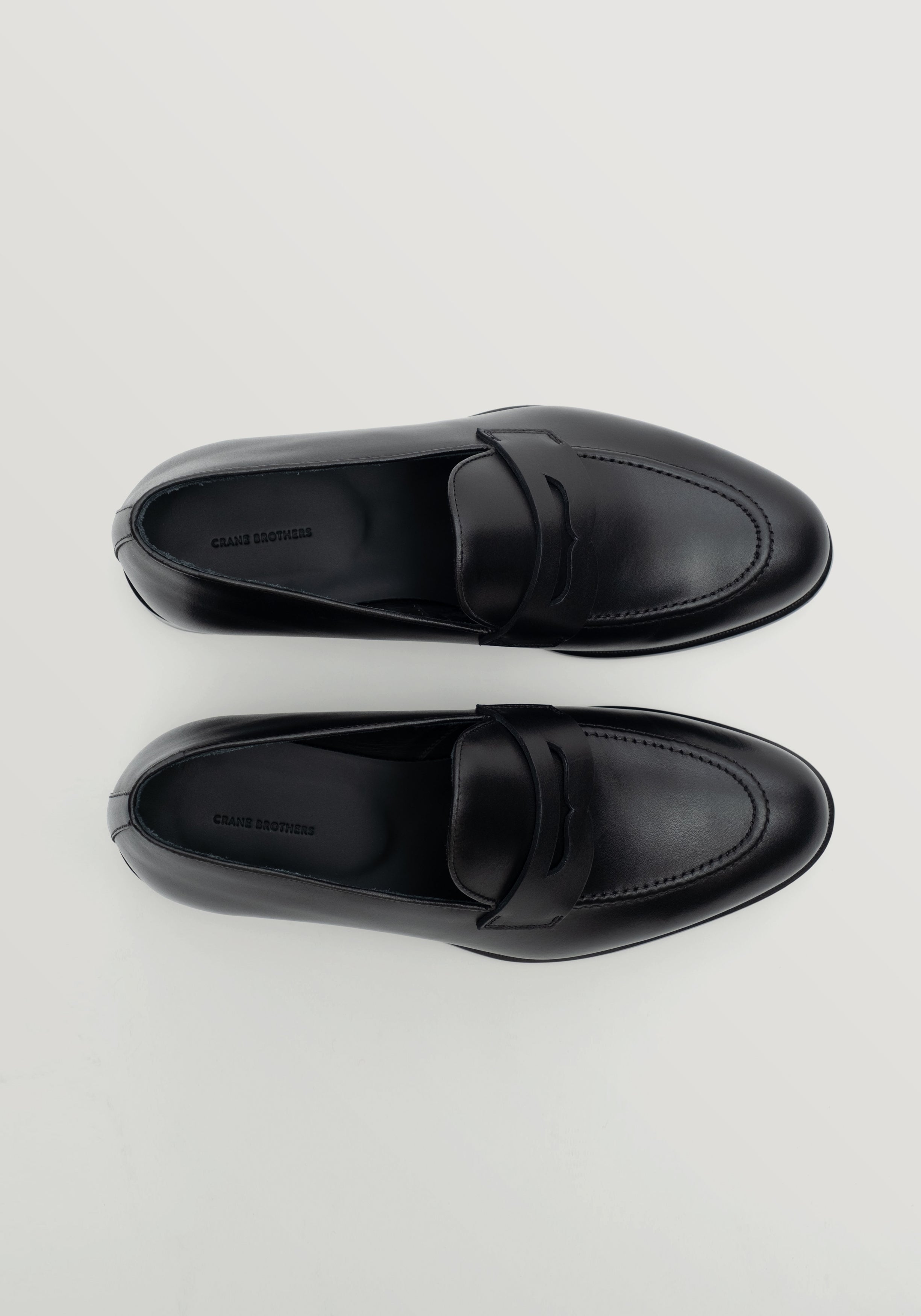 Box Calf Leather Flex Penny Loafer - Black