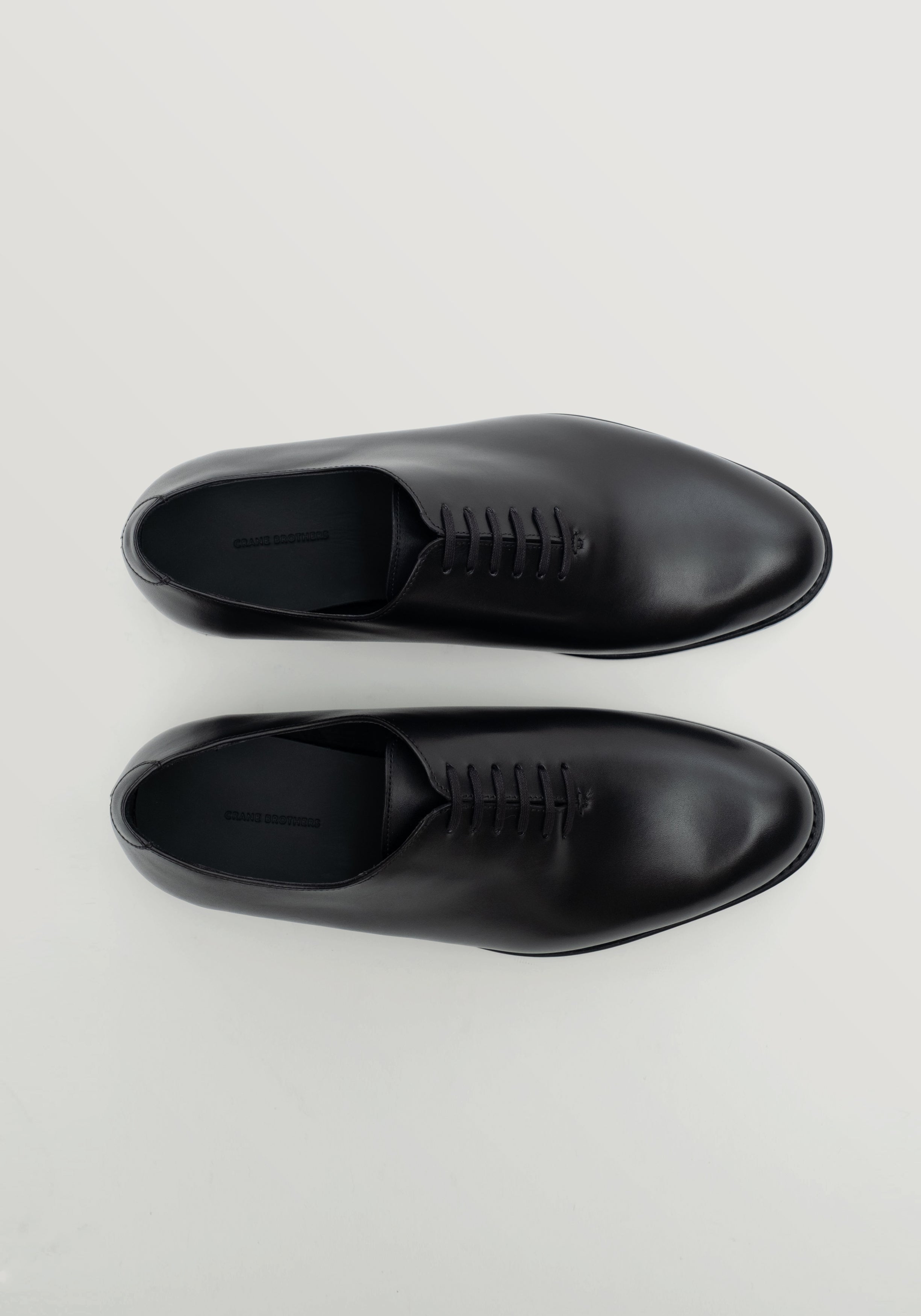 Leather Whole Cut Oxford Shoe - Black