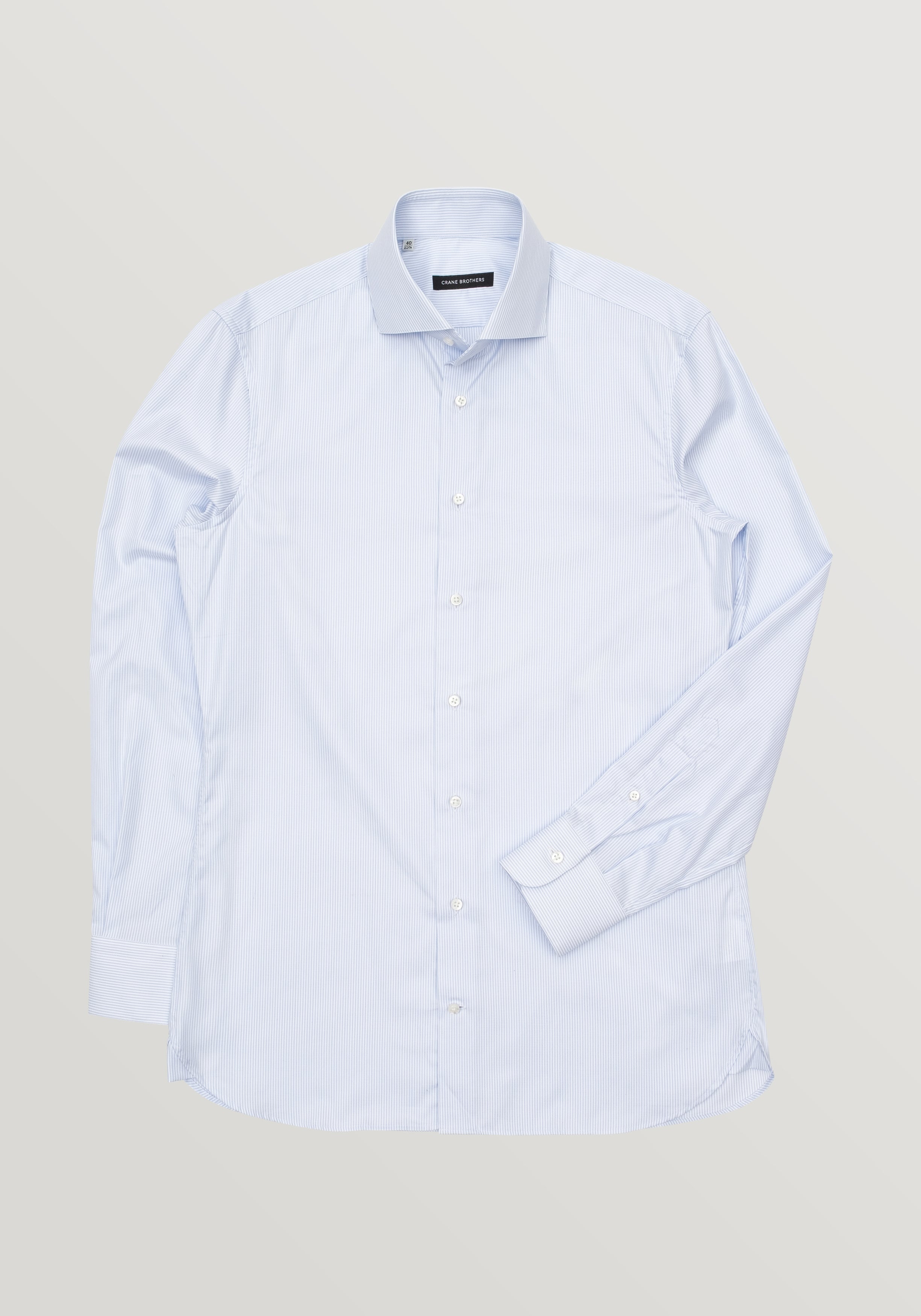 Cutaway Collar Shirt - Light Blue & White Butcher Stripe