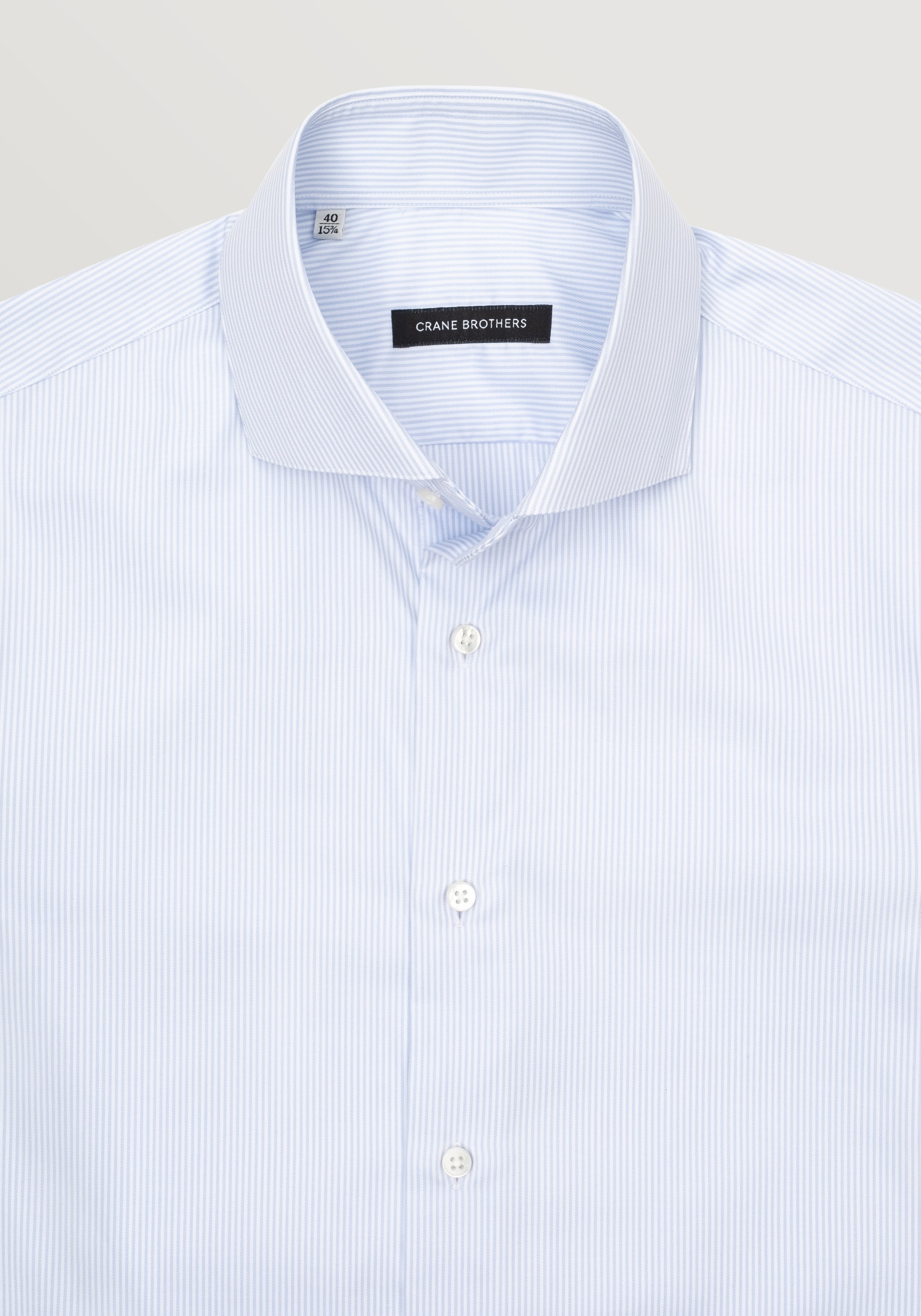 Cutaway Collar Shirt - Light Blue & White Butcher Stripe