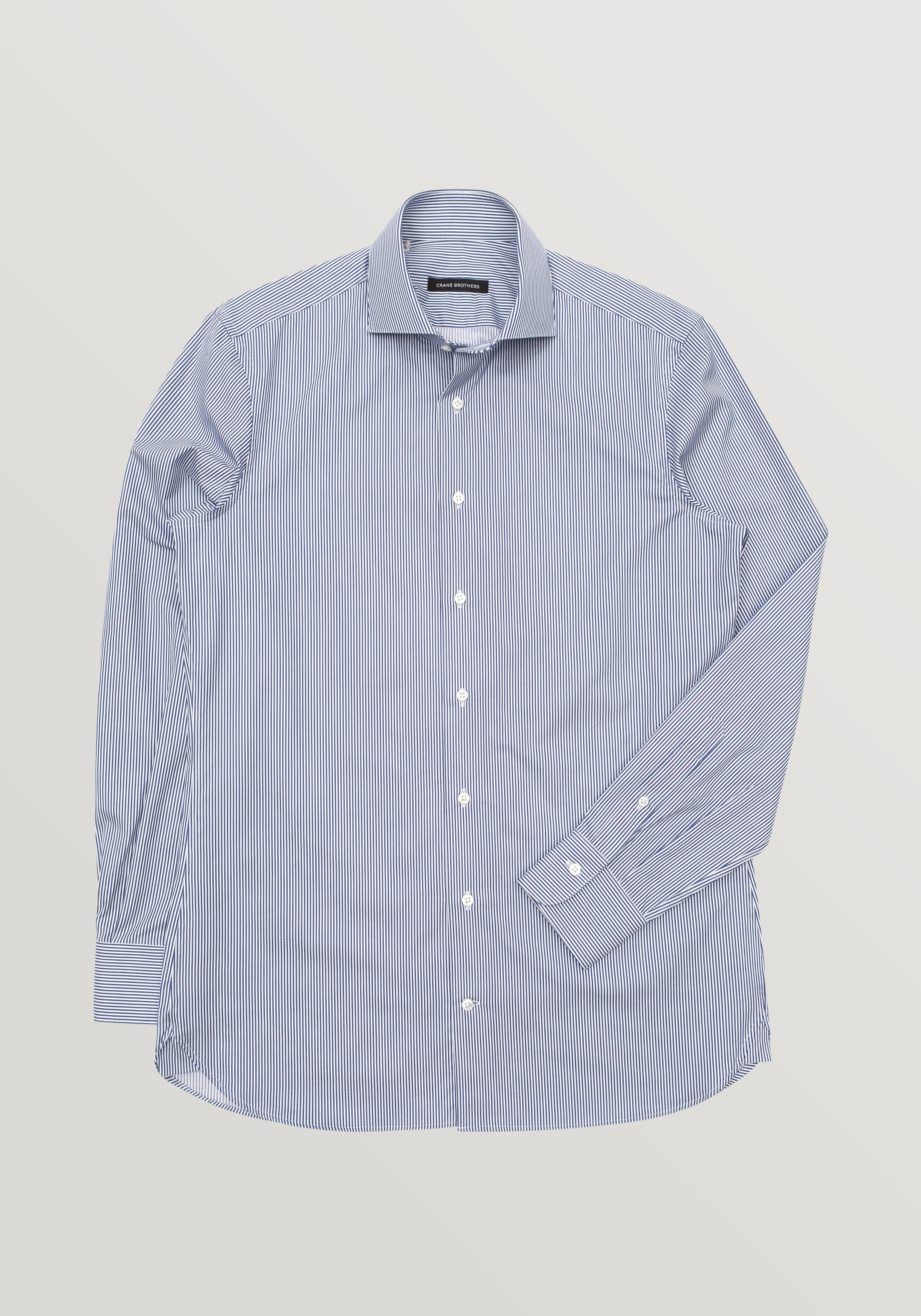 Cutaway Collar Shirt - Deep Blue Stripe