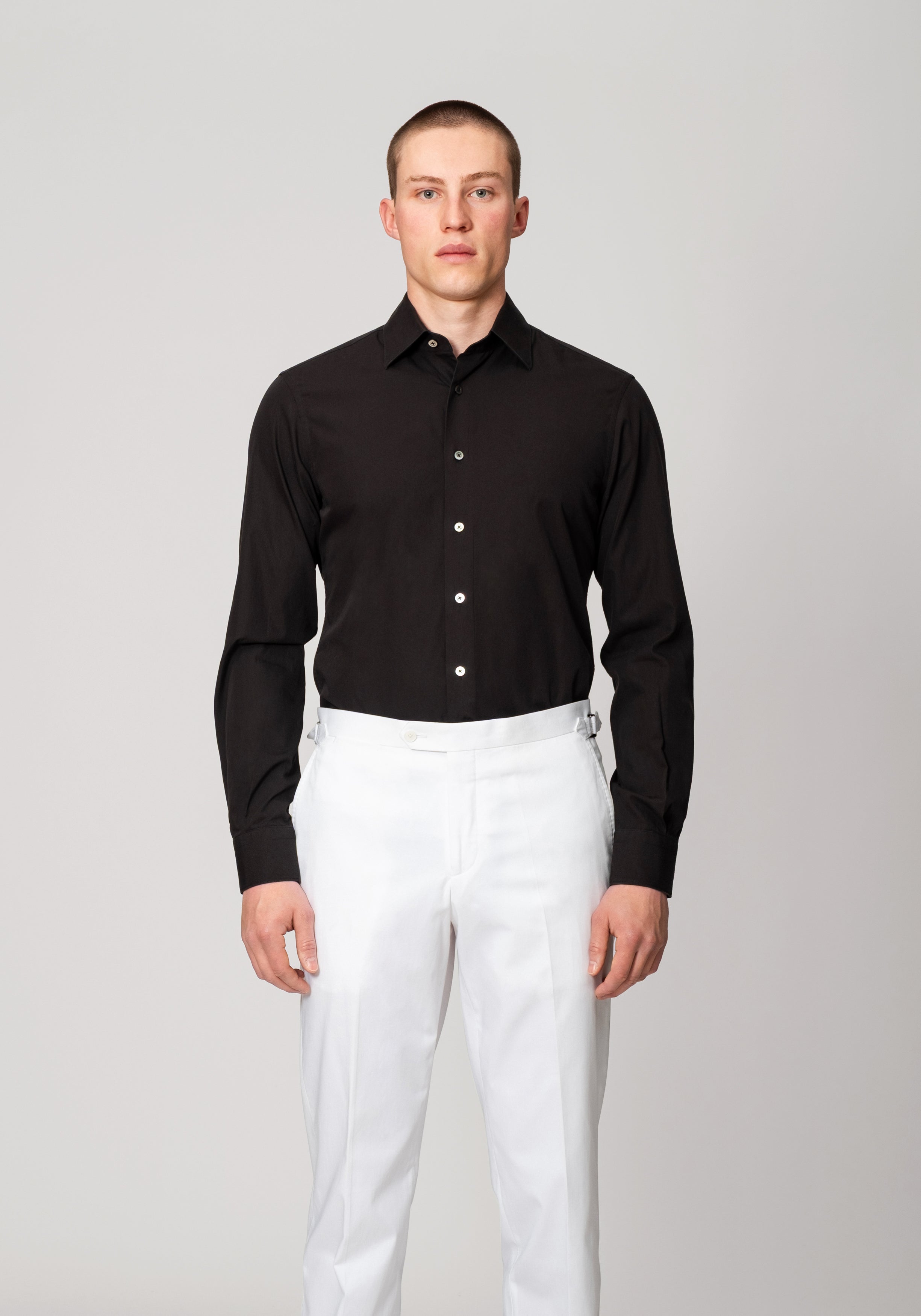 Strike Shirt - Black Poplin