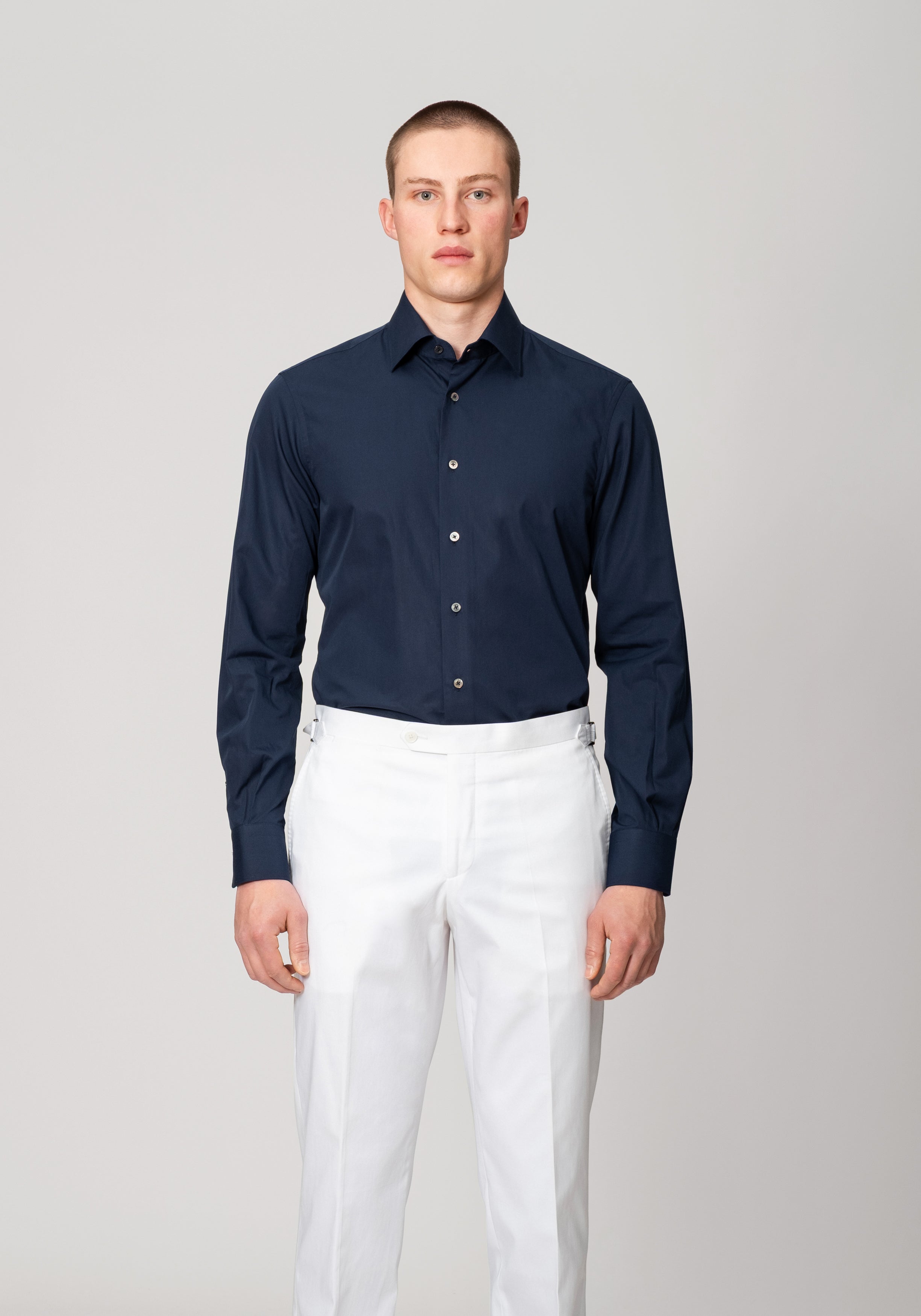Strike Shirt - Navy Poplin
