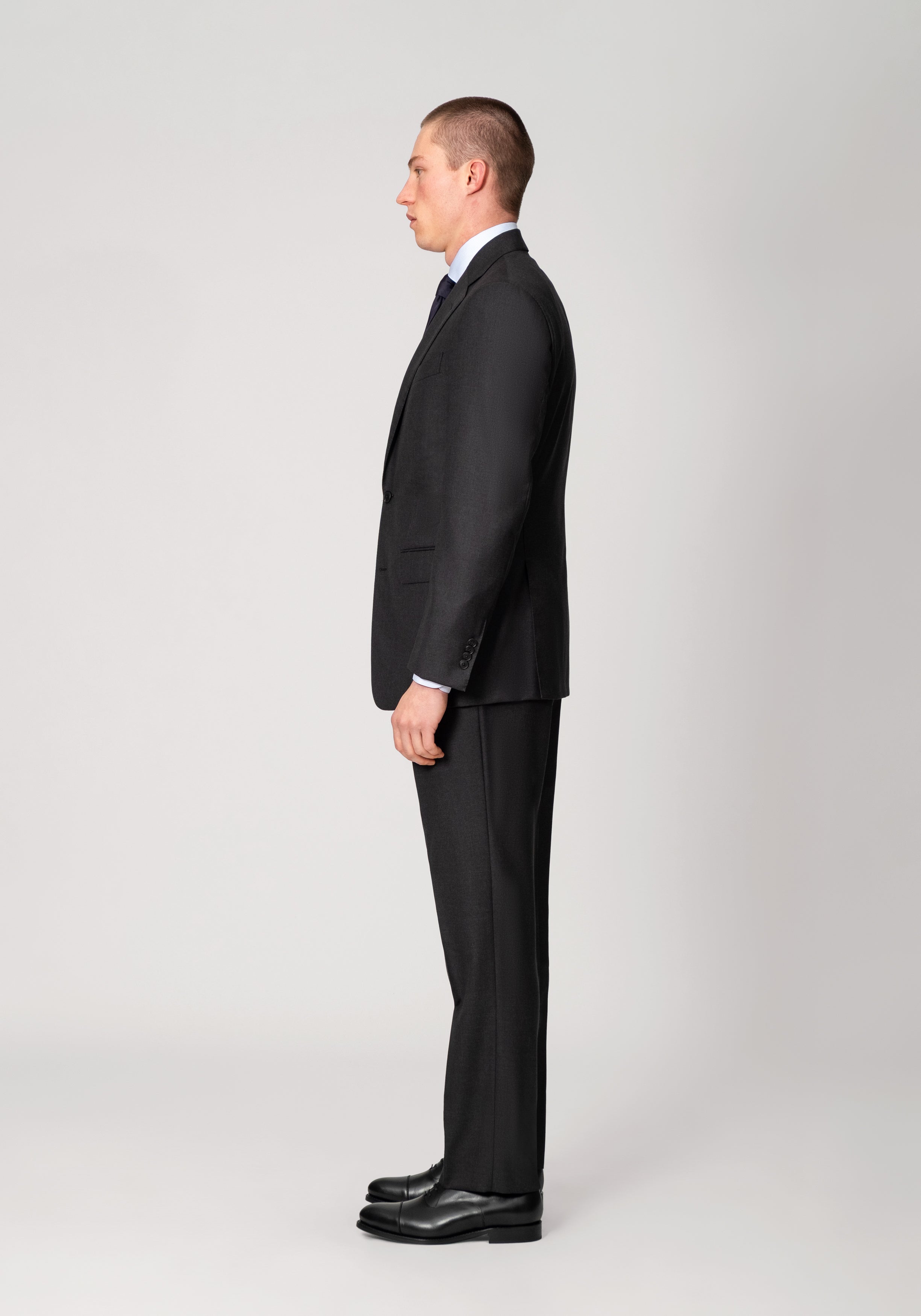 Single Breasted Serchio Suit - Charcoal Twill