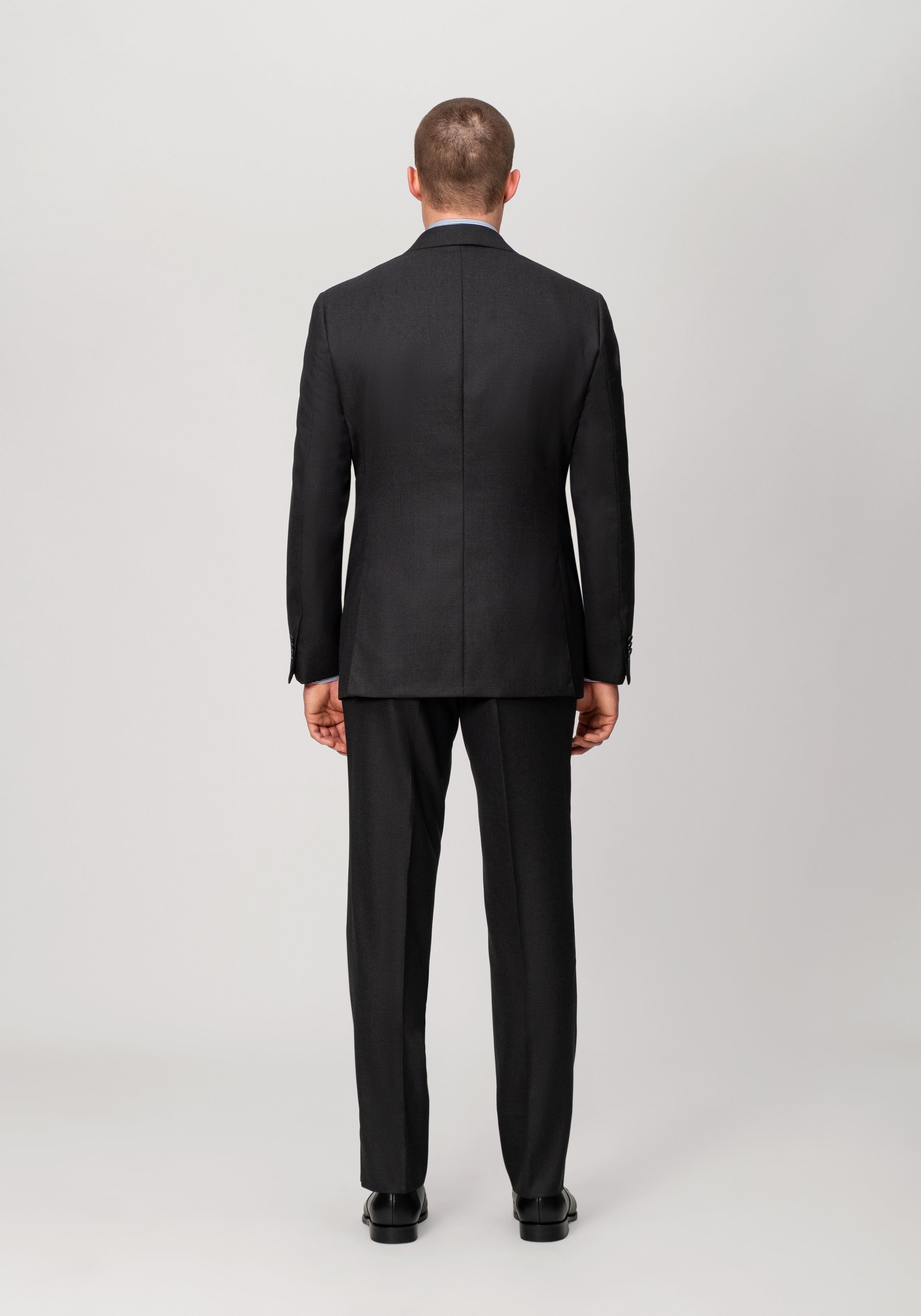 Single Breasted Serchio Suit - Charcoal Twill