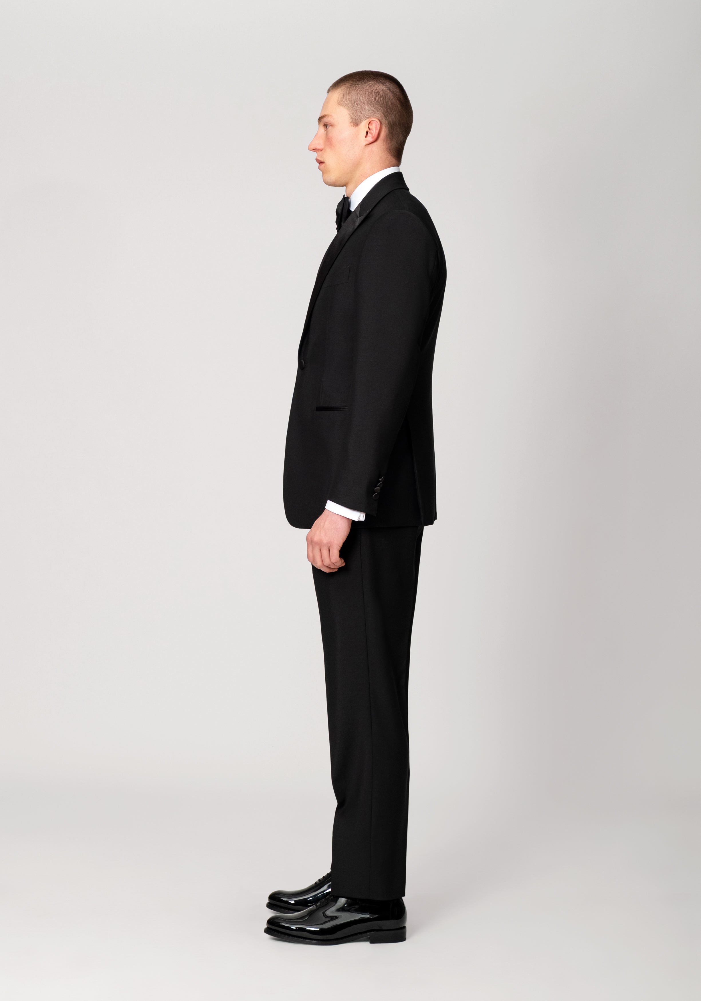 Wool & Mohair Peak Lapel Tuxedo - Black