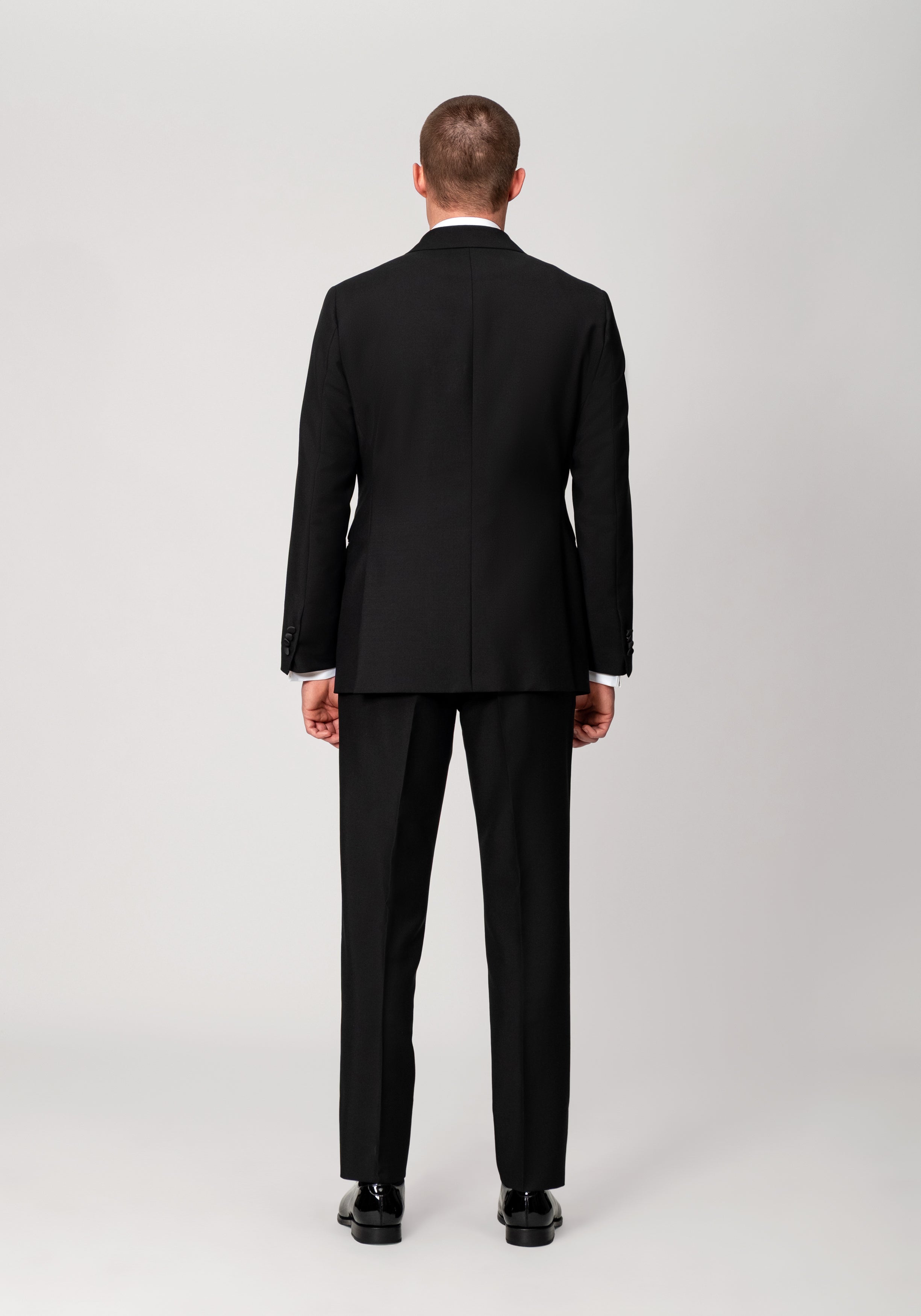 Wool & Mohair Peak Lapel Tuxedo - Black