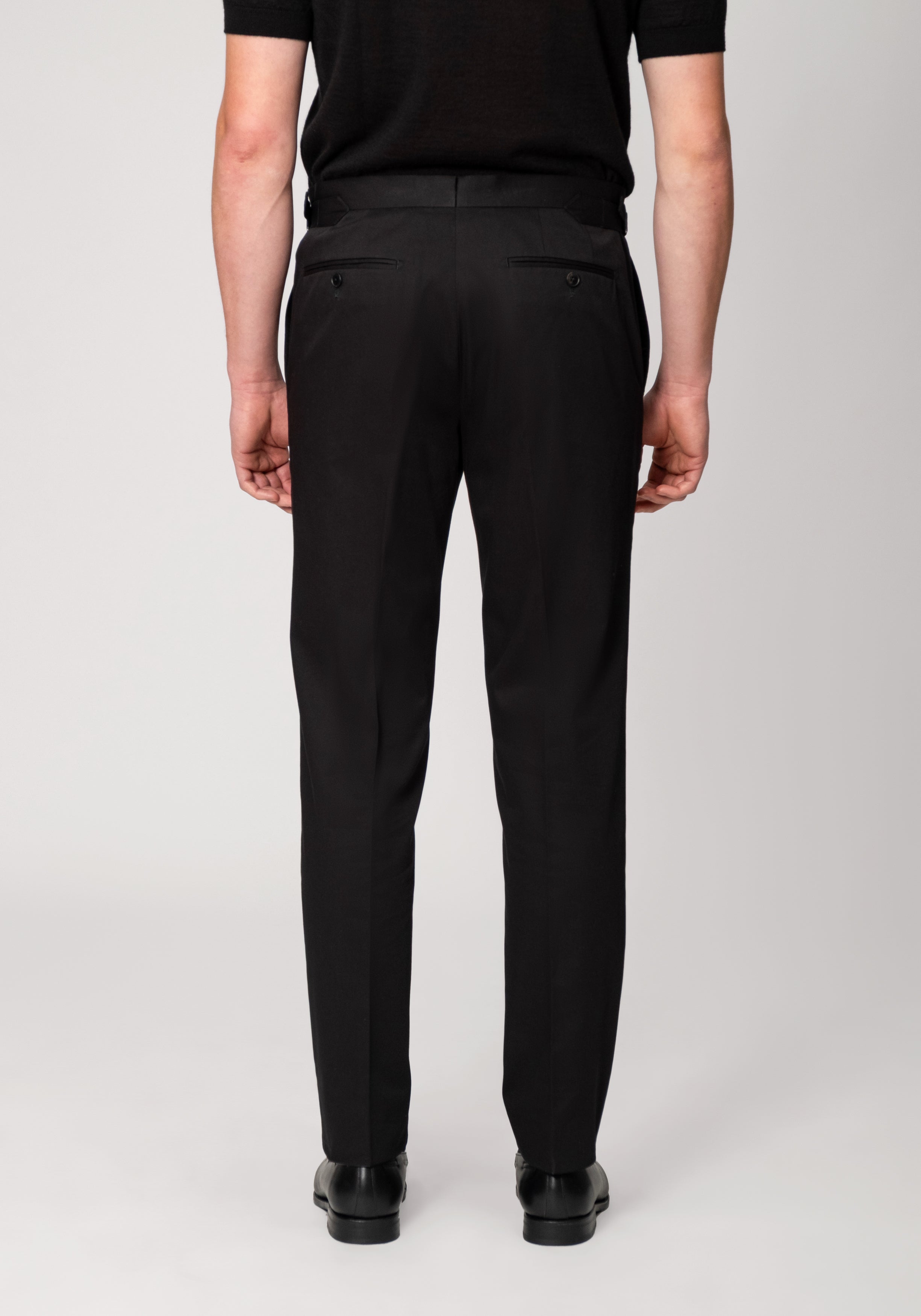 Cotton Dress Trouser with Side Adjusters - Black