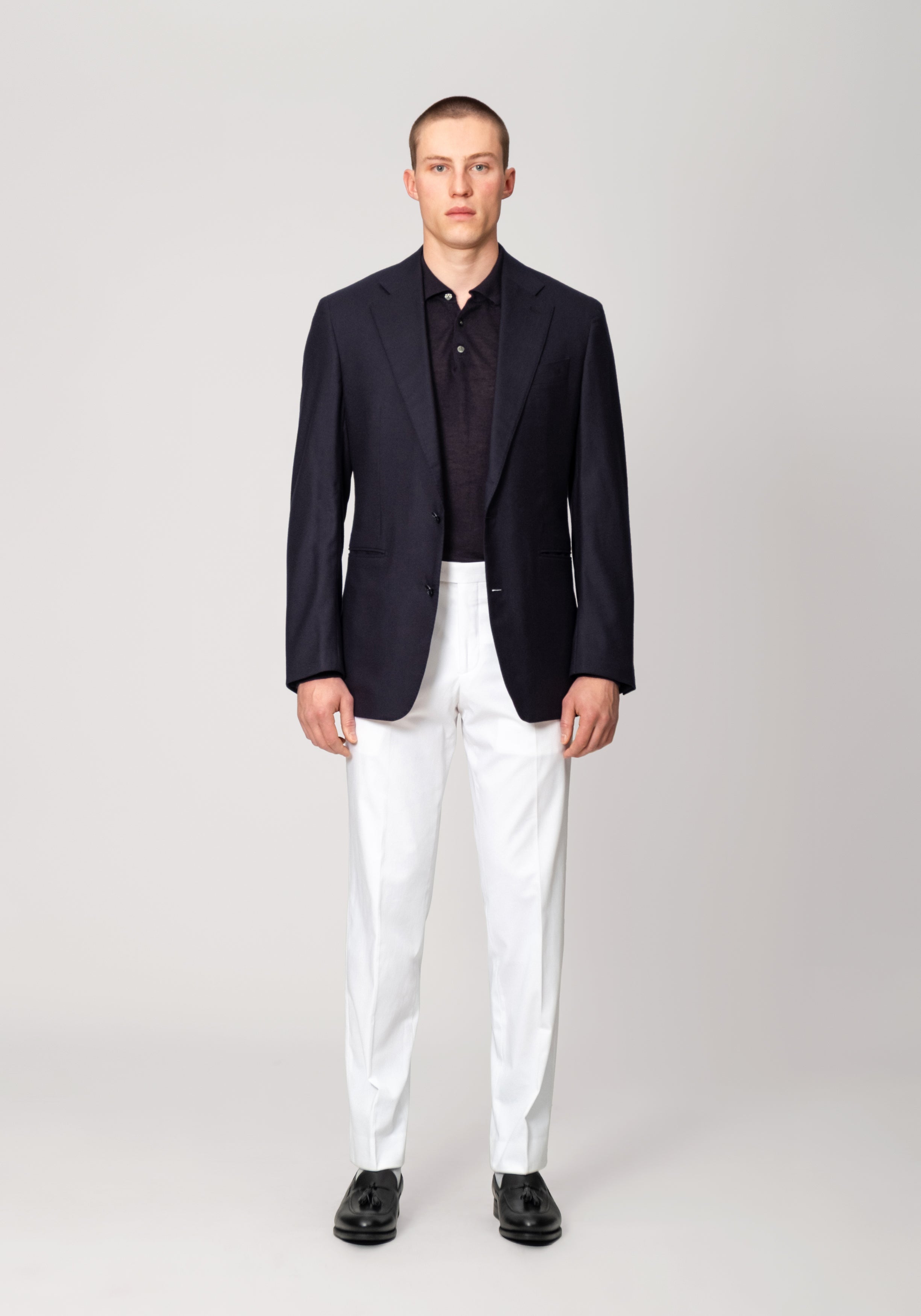Line Trouser Cotton Gabardine - Optical White