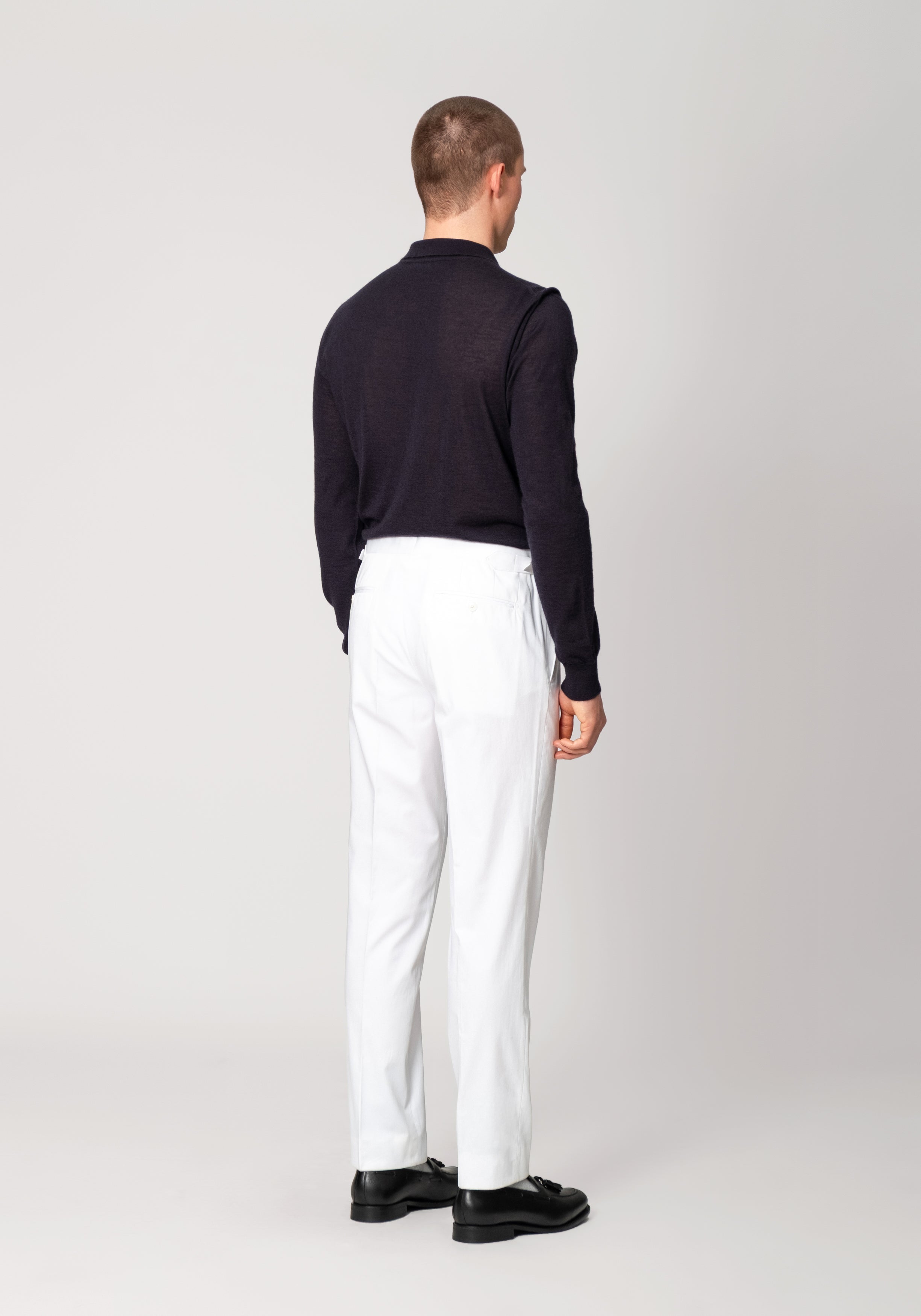 Line Trouser Cotton Gabardine - Optical White