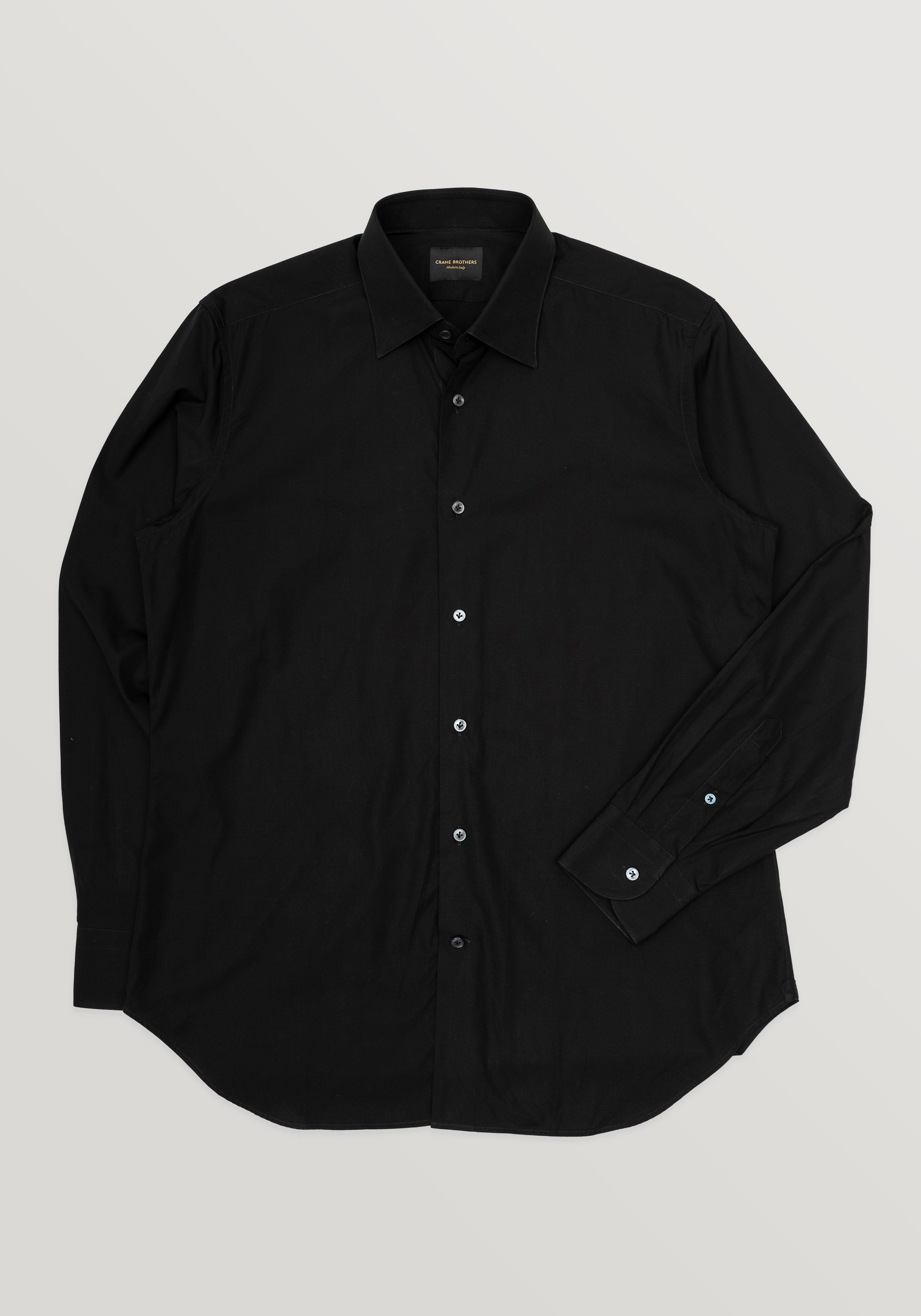 Alto Handmade Spread-Collar Shirt - Black