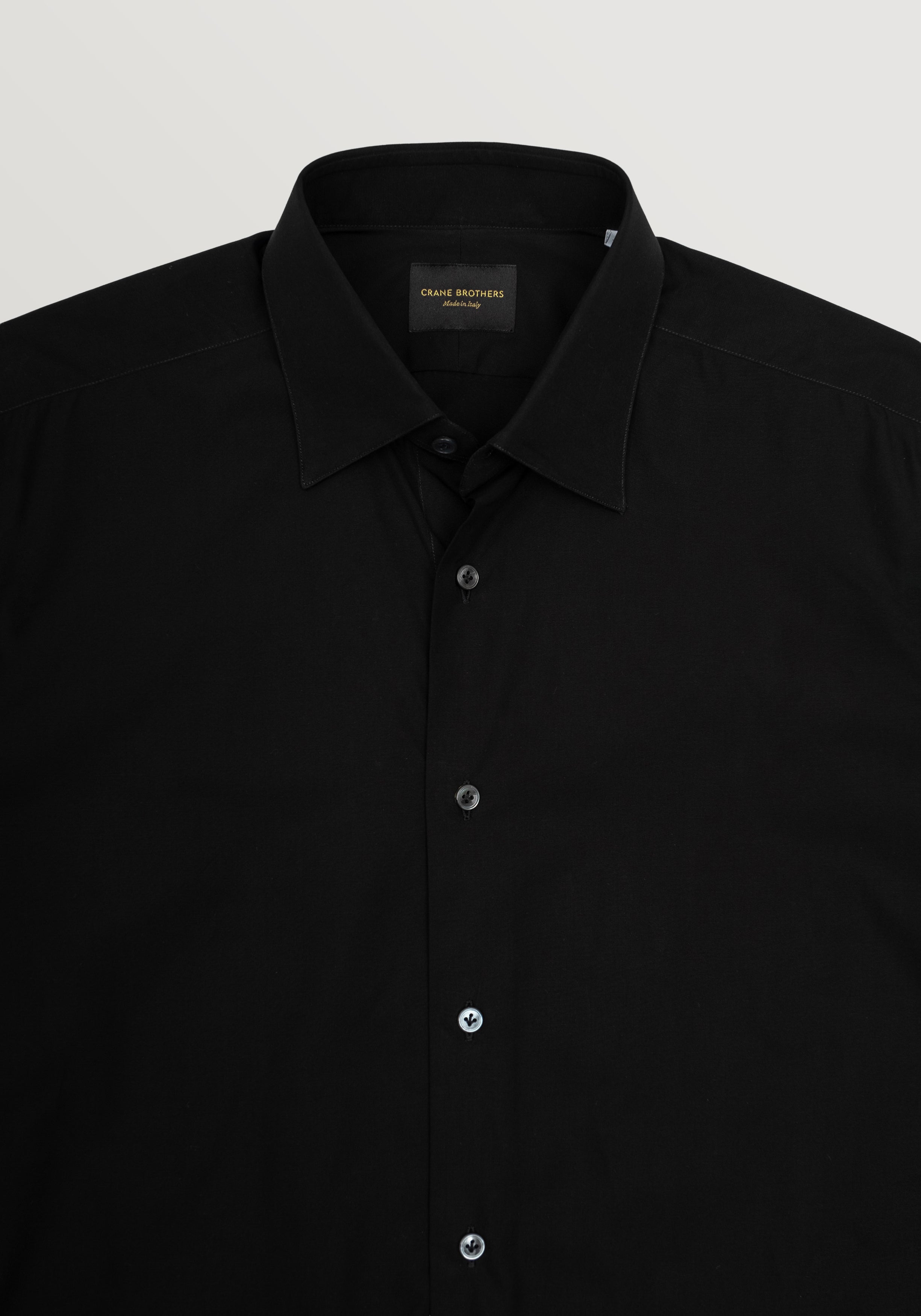 Alto Handmade Spread-Collar Shirt - Black
