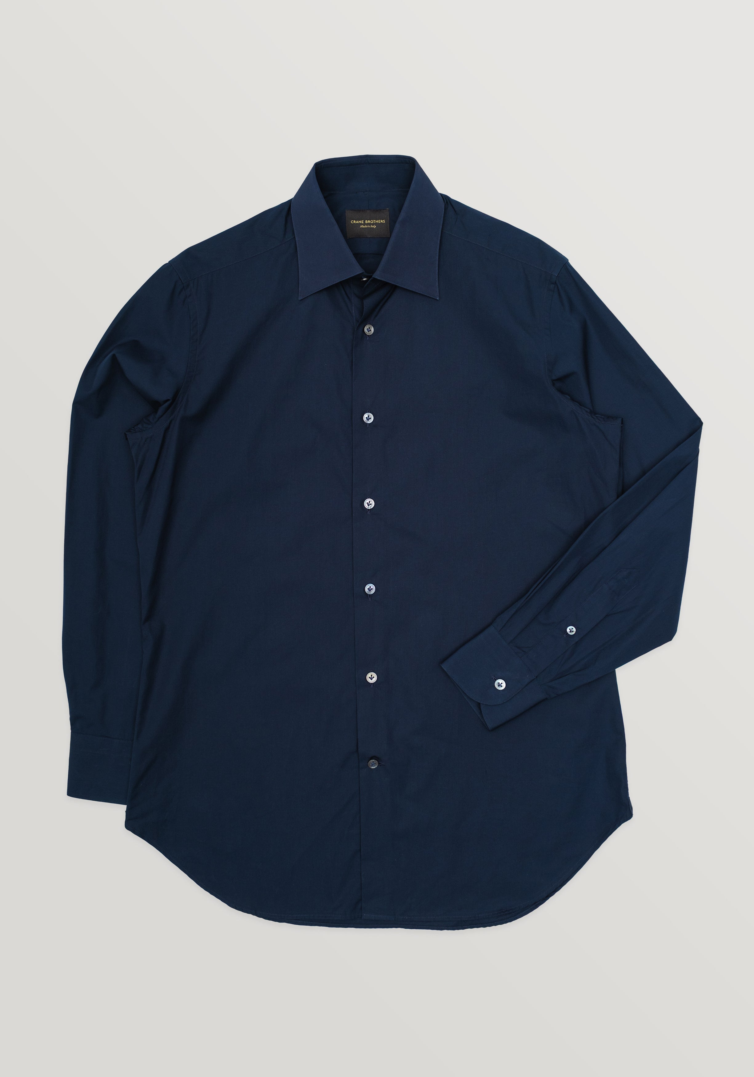Alto Handmade Spread-Collar Shirt - Navy