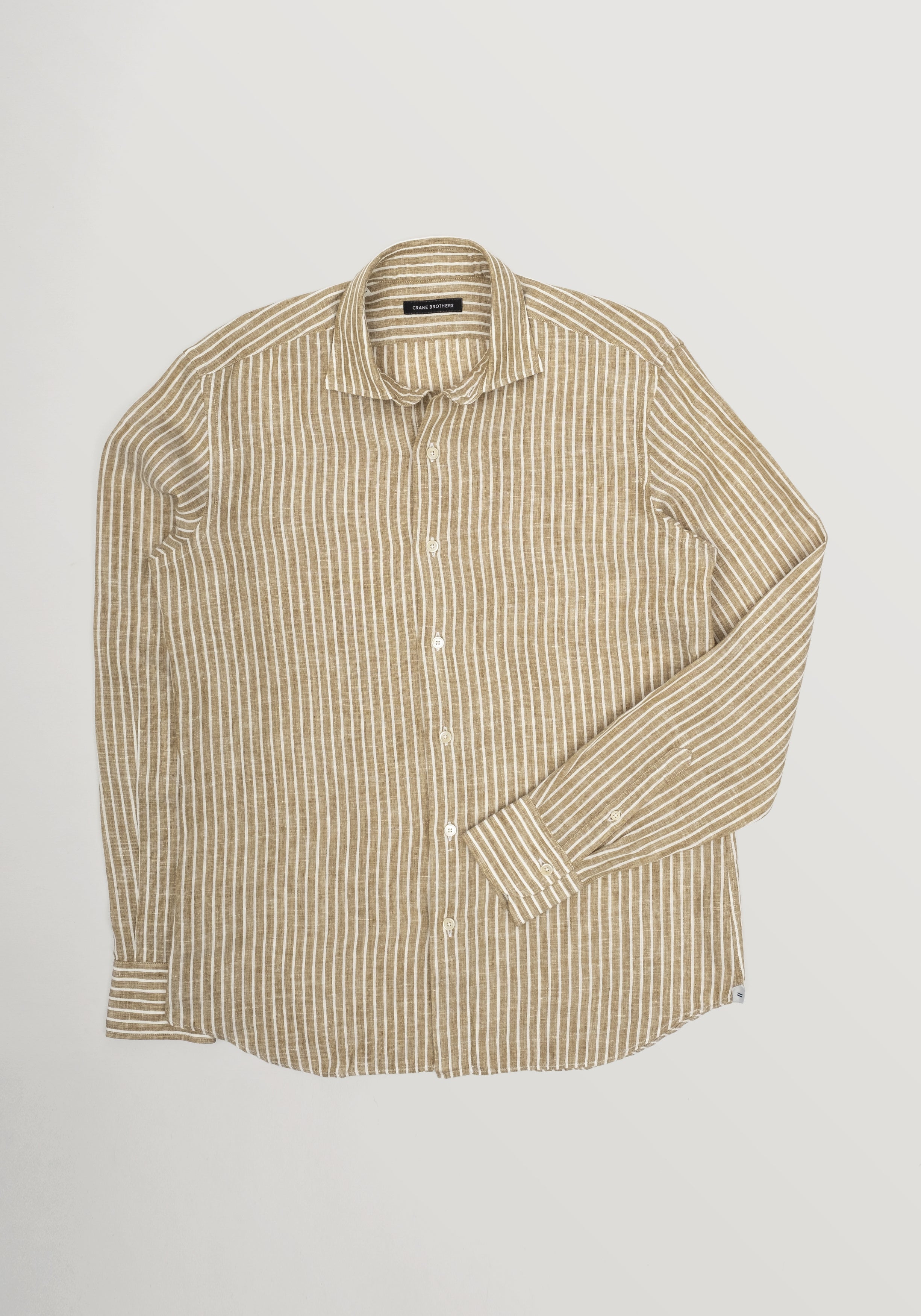Capri Linen Stripe Shirt - Flax