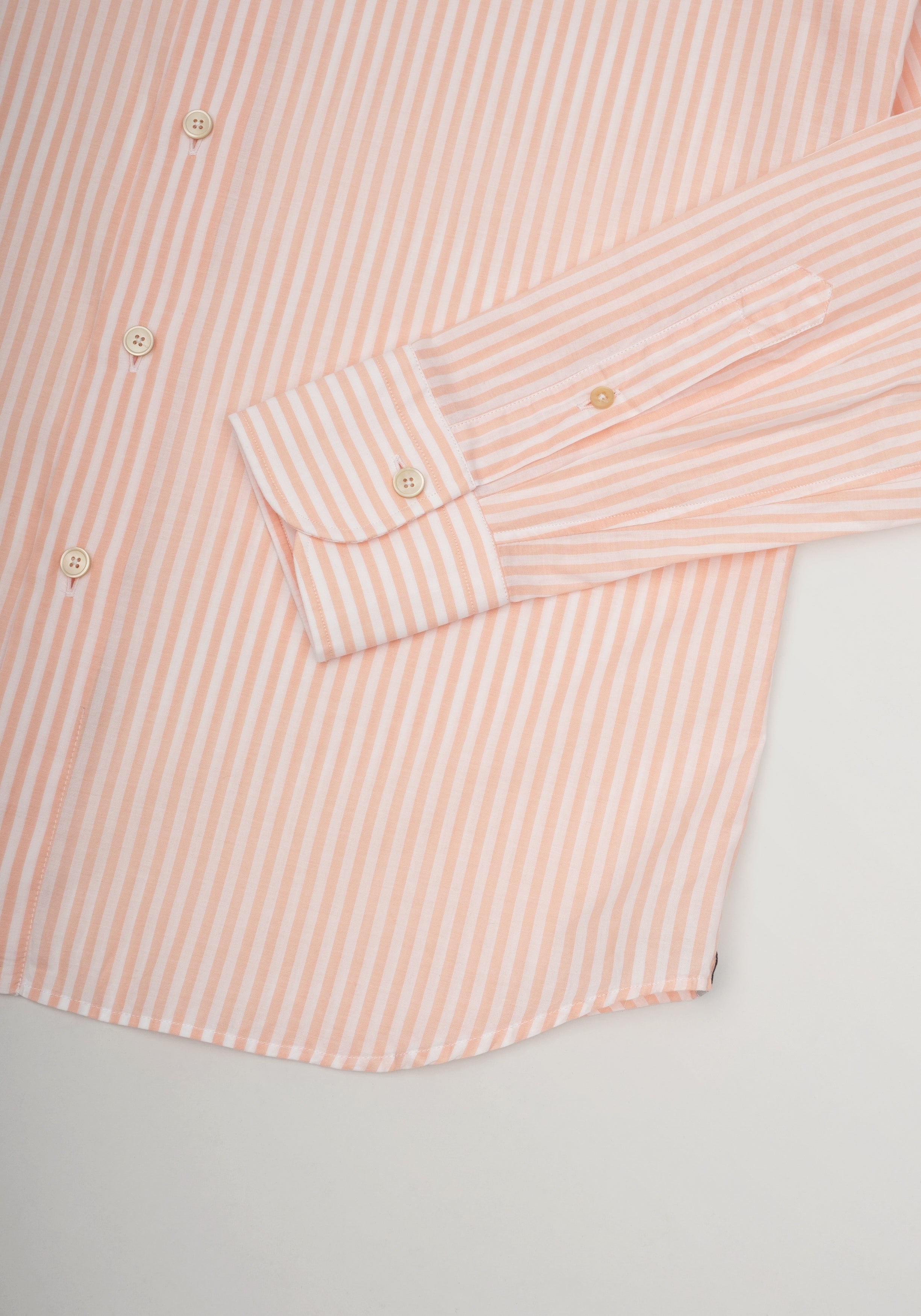 Capri Stripe Shirt - Coral and White