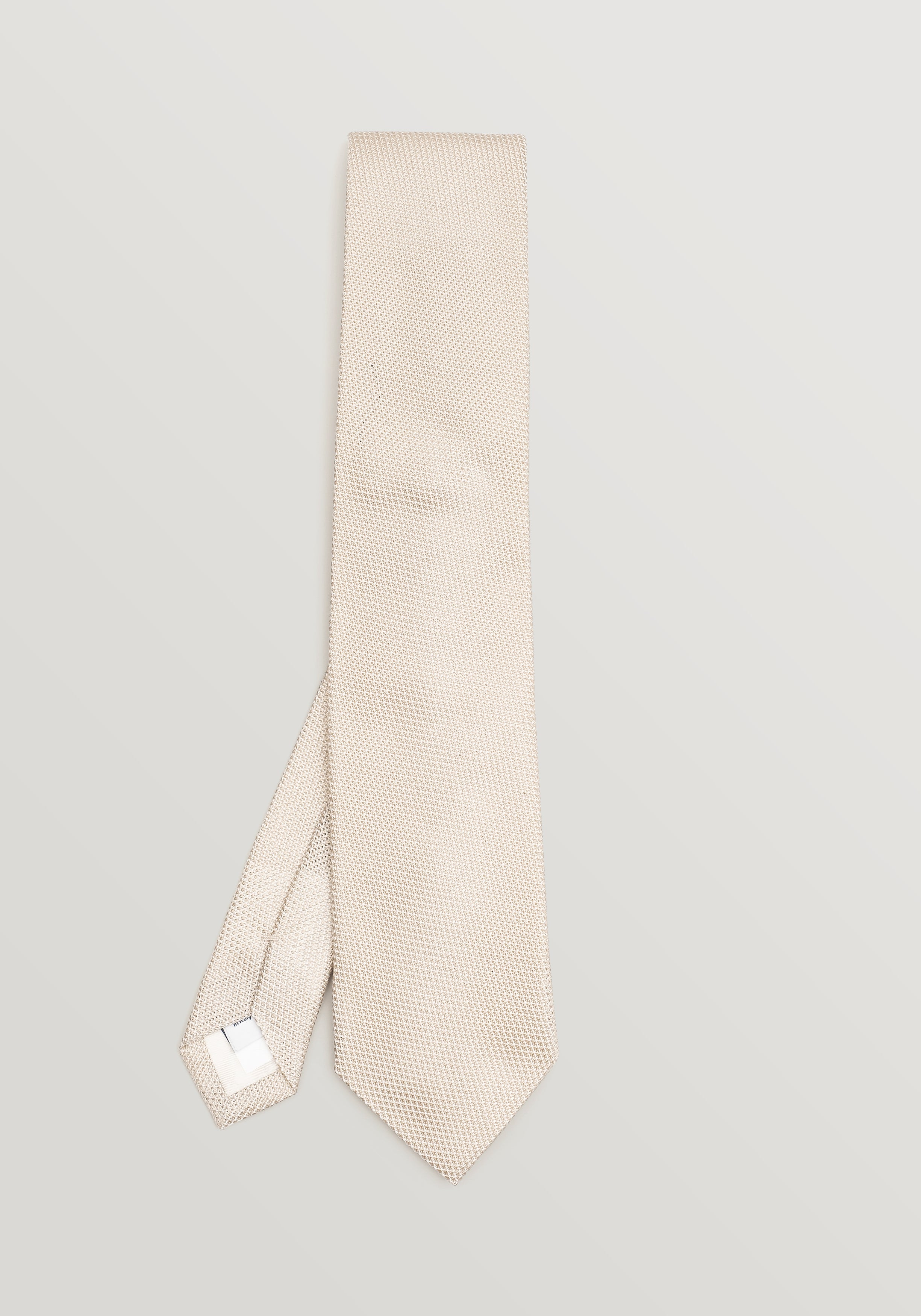 Grenadine Tie - Beige & White