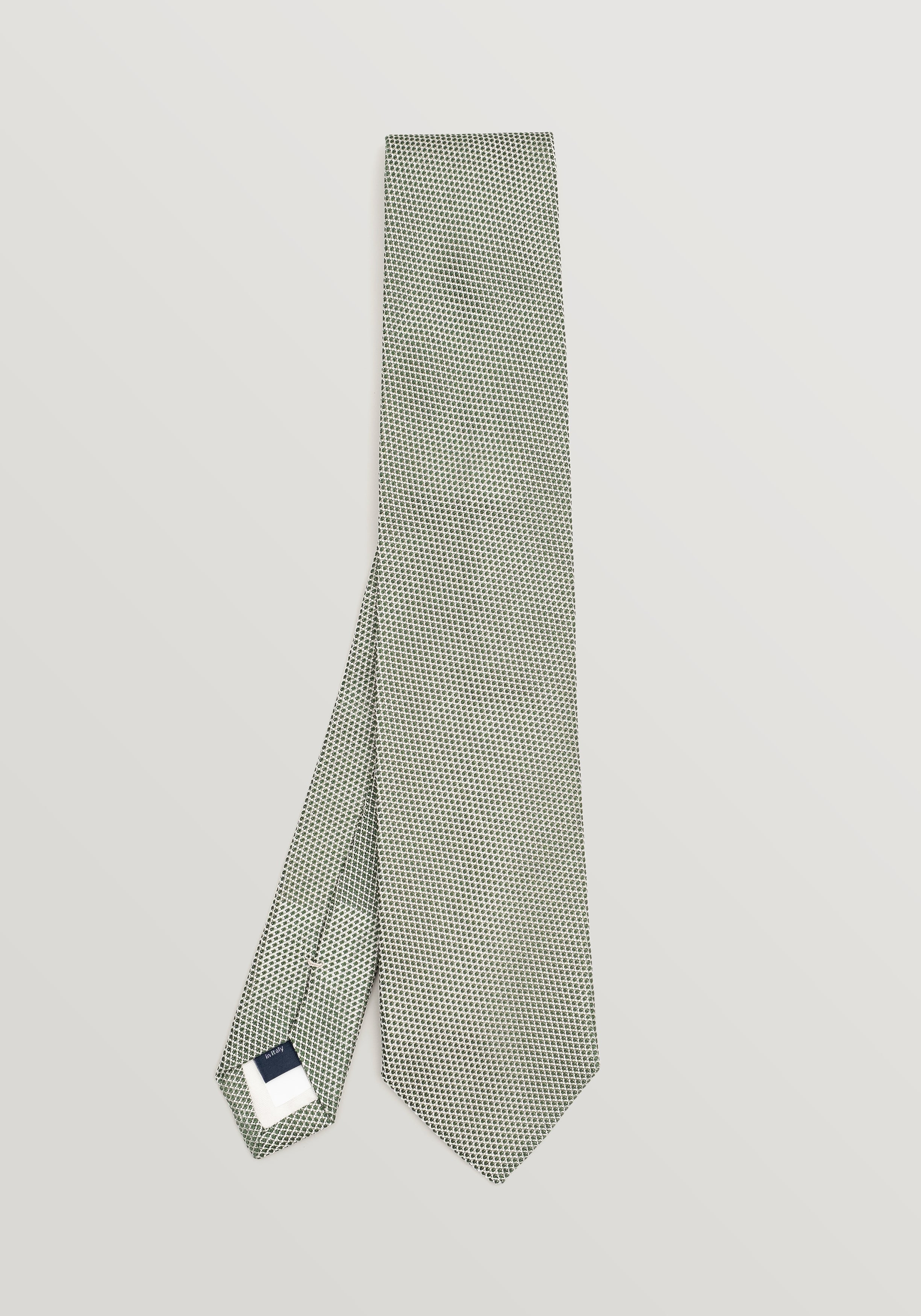 Grenadine Tie - Sage Green & White