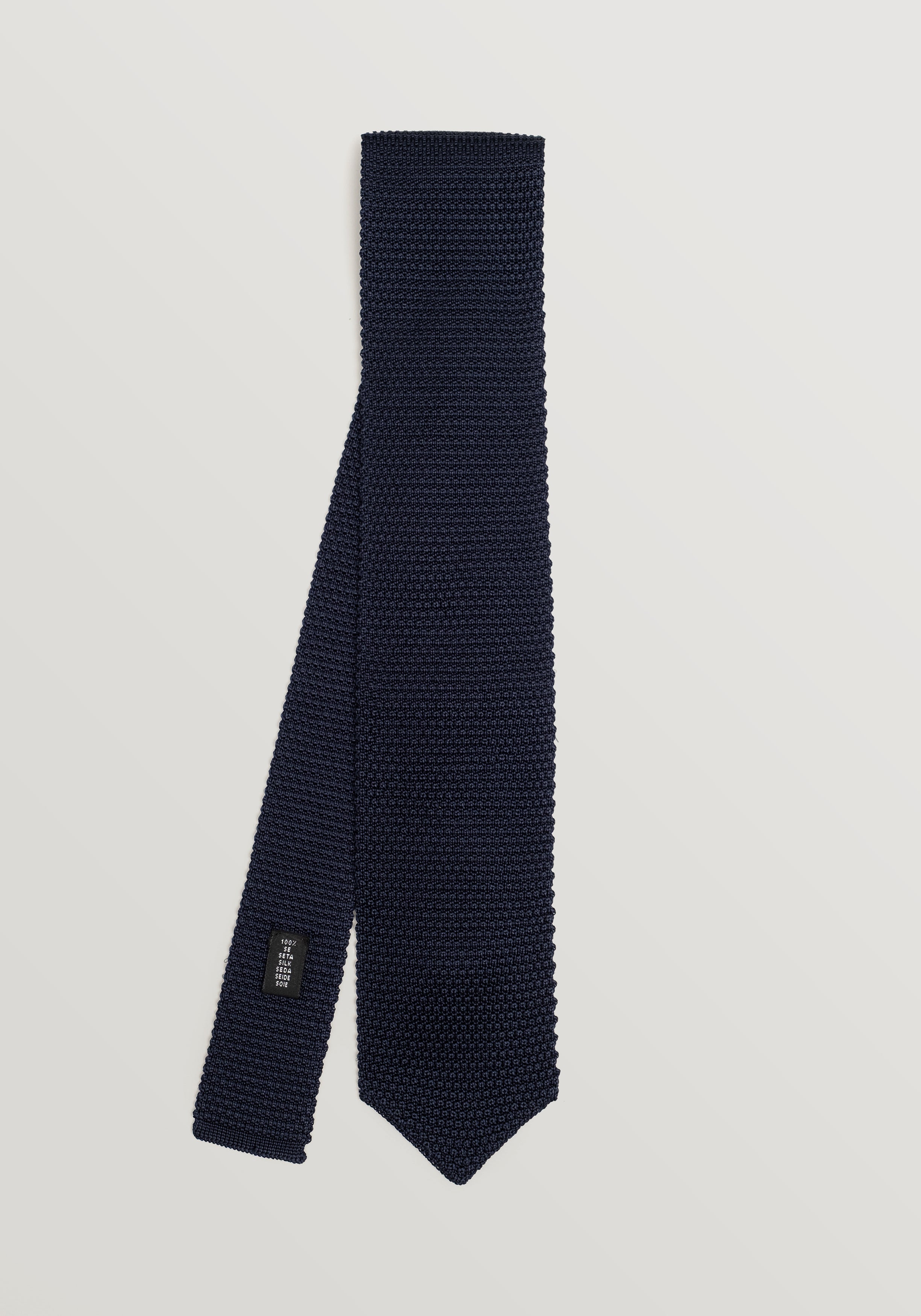 Knitted Silk Tie - French Navy