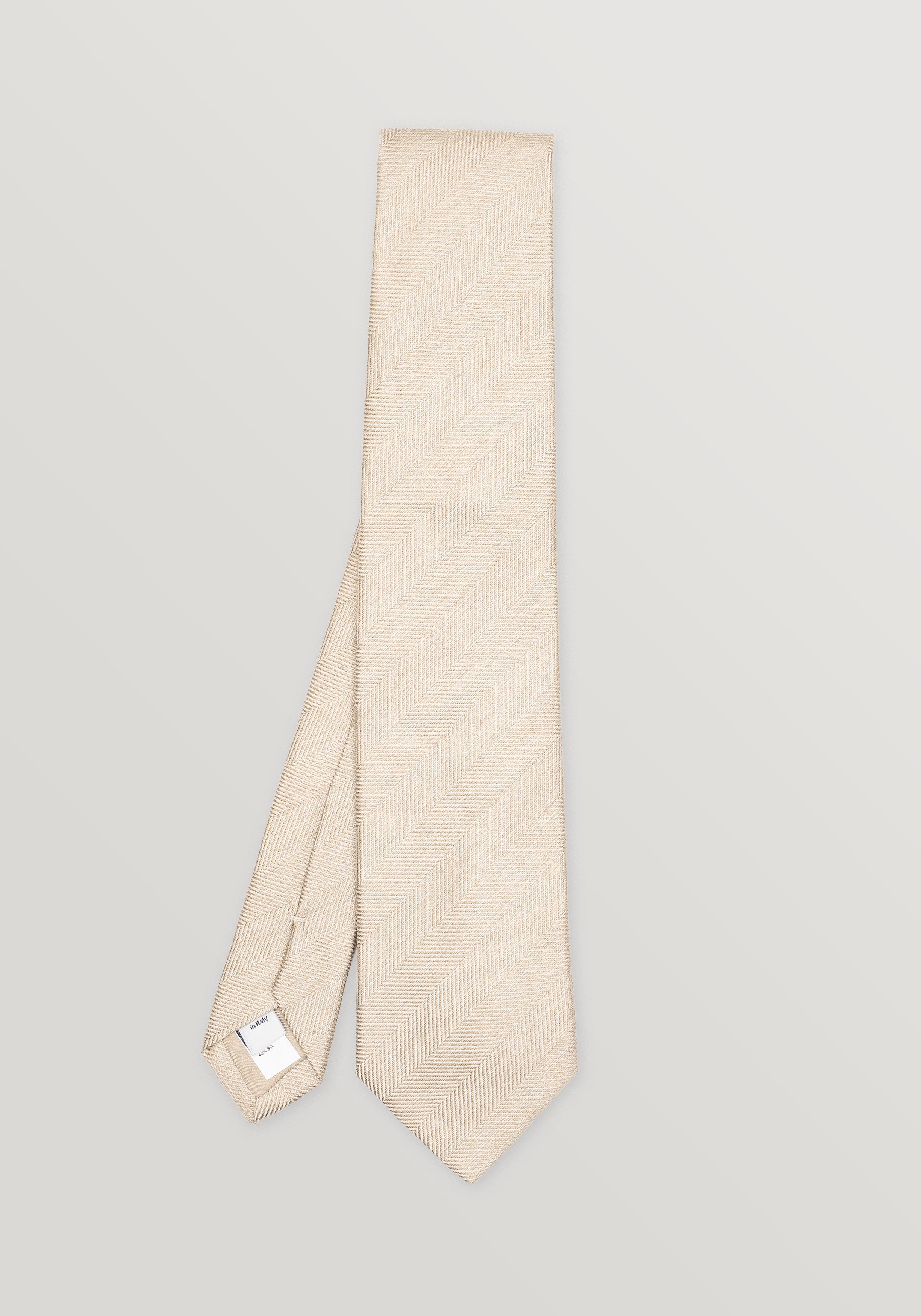 Herringbone Silk & Linen Tie - Gold