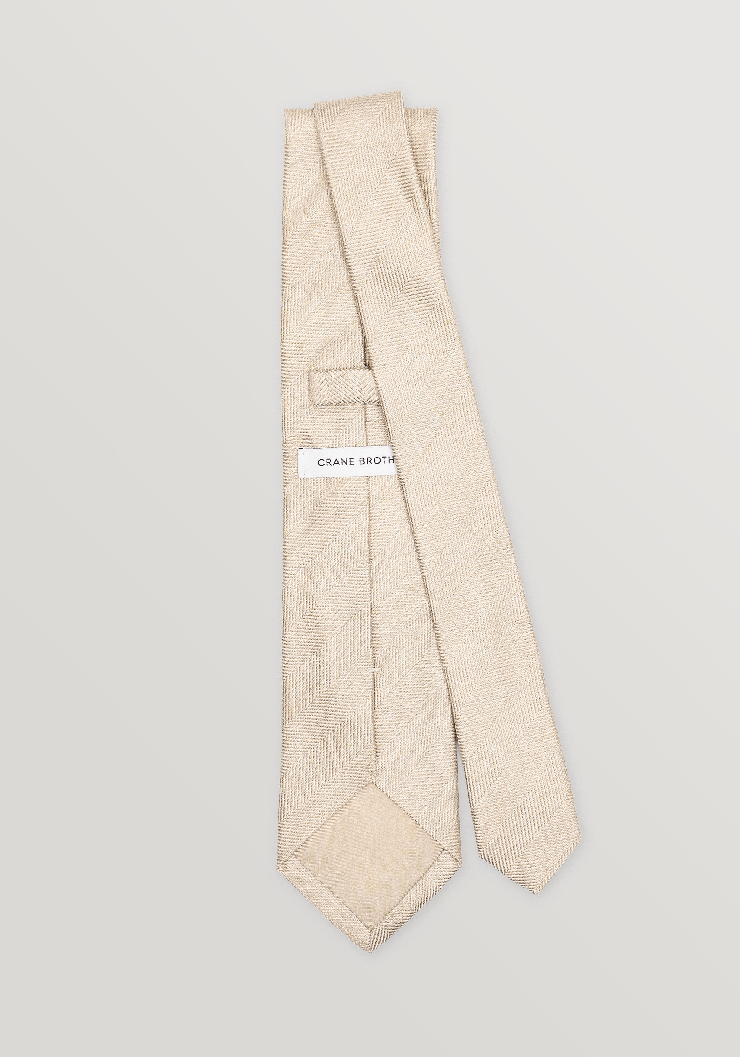 Herringbone Silk & Linen Tie - Gold