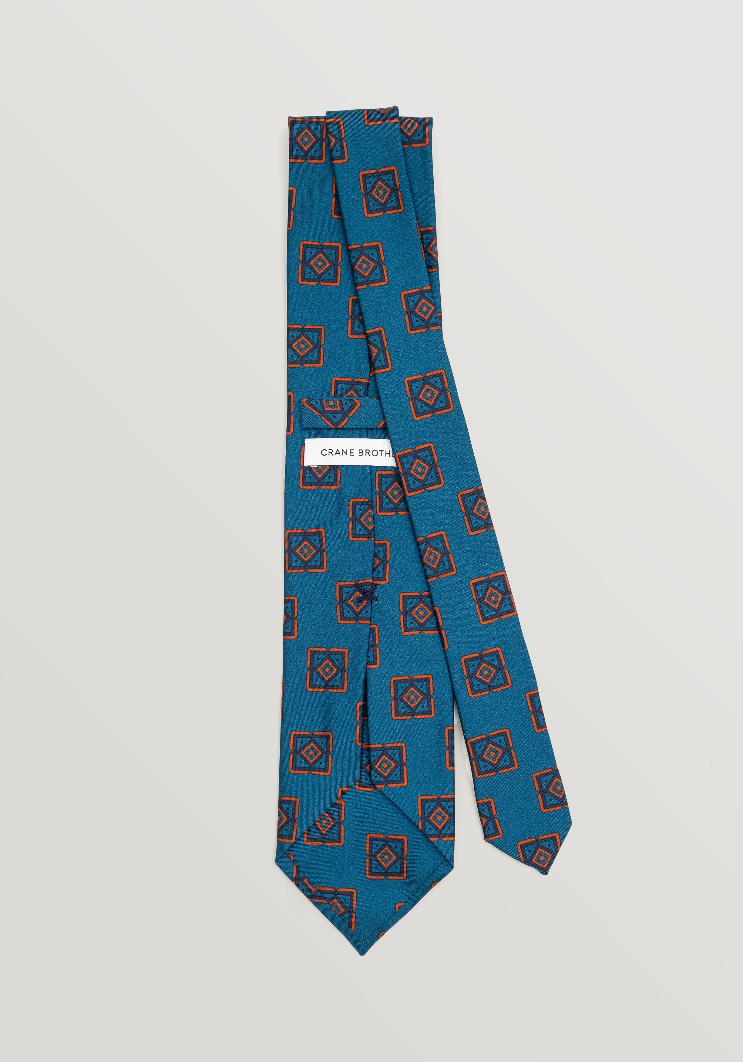 Lioni Abstract Printed Silk Tie - Lapis Blue