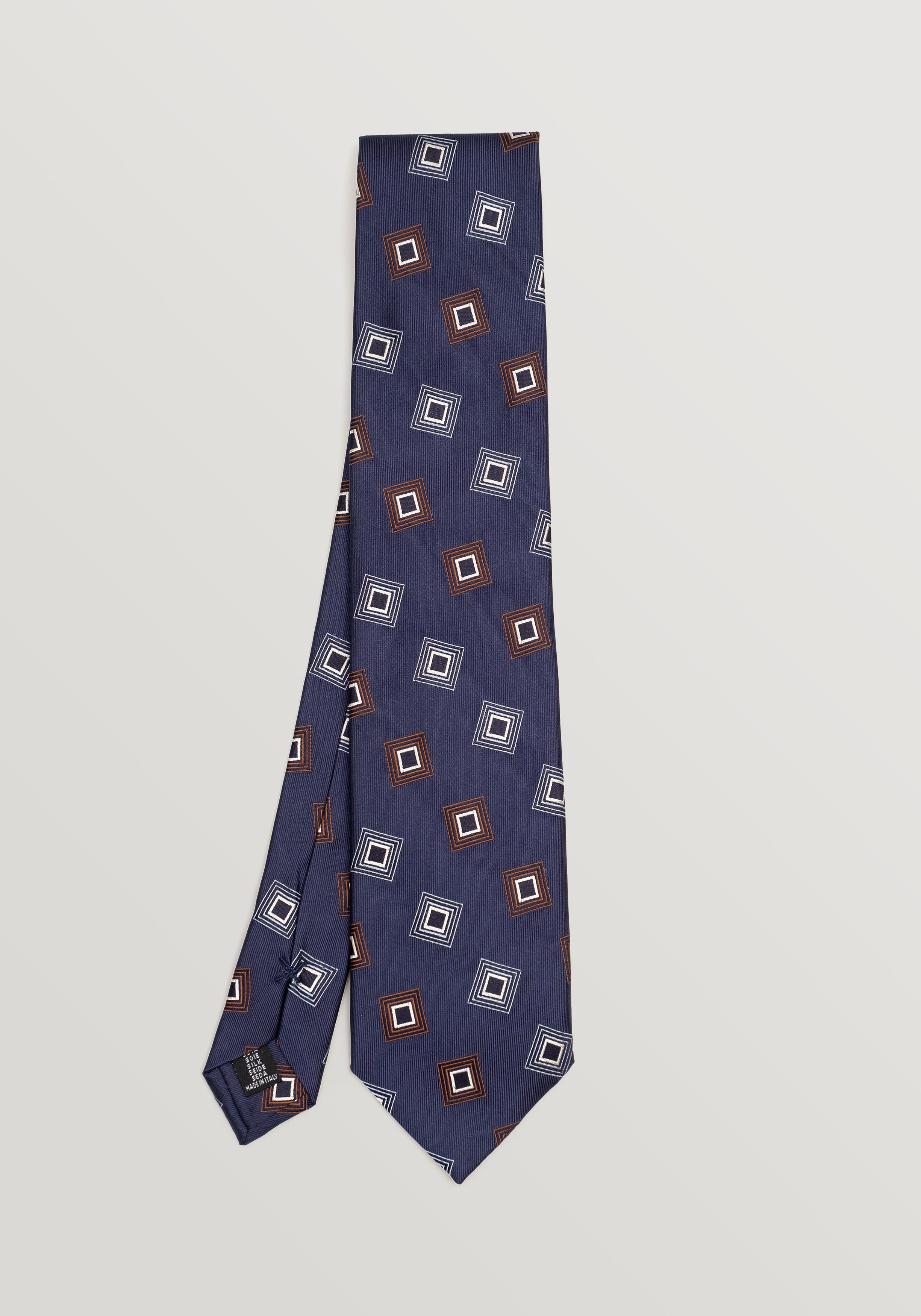 Nusco Abstract Jacquard Silk Tie - Twilight Blue