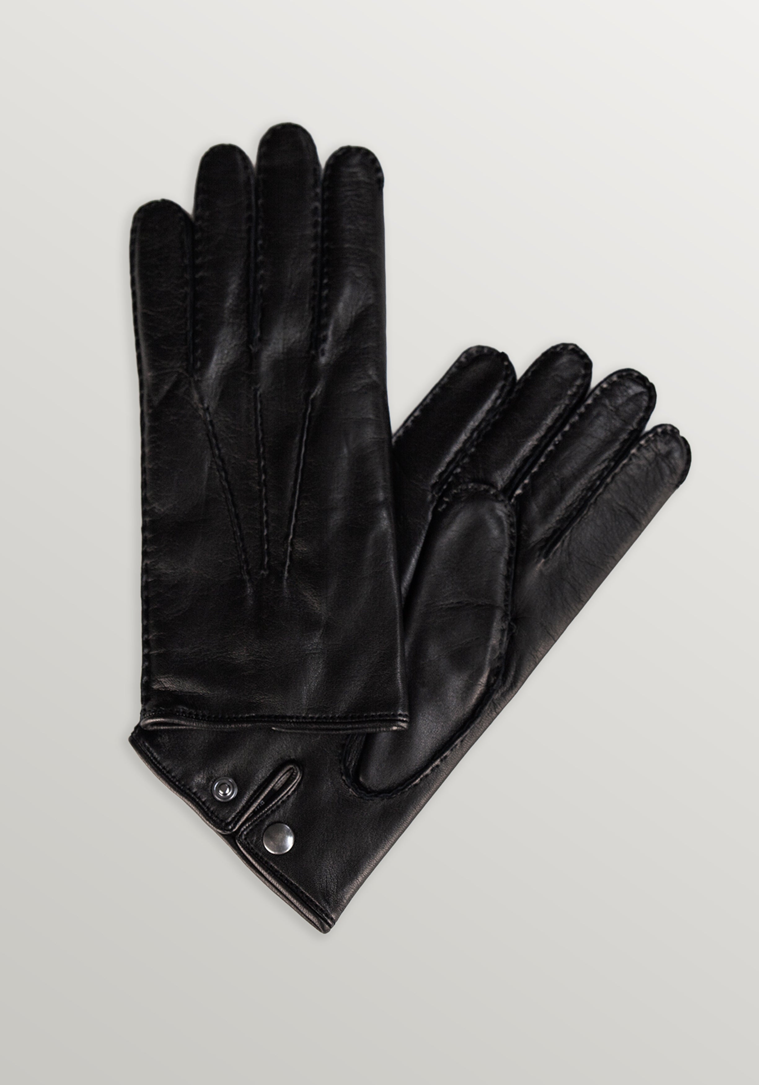 Cashmere-Lined Nappa Leather Gloves - Black