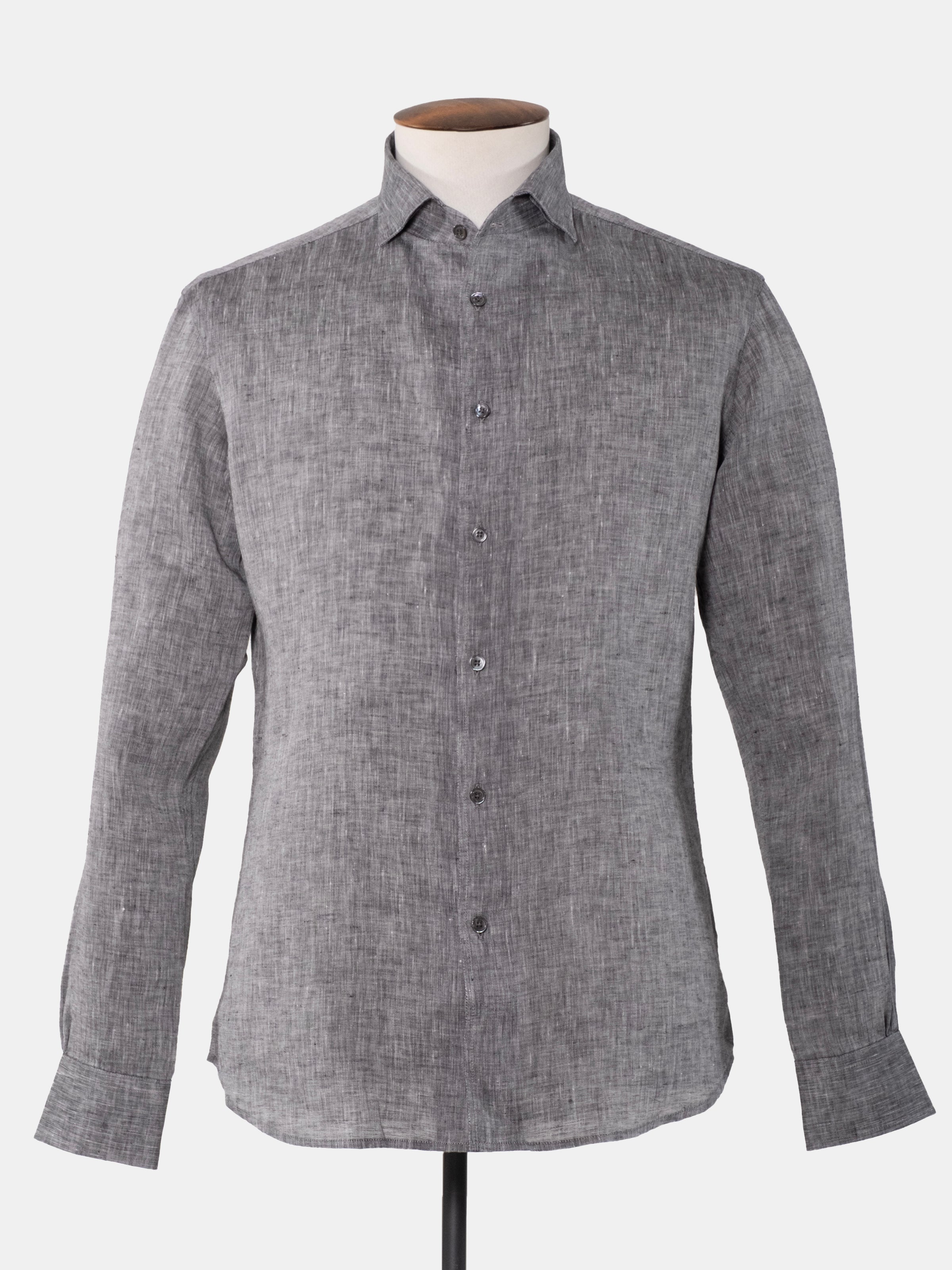 Christian Kimber Bronte Linen Evening Shirt - Charcoal