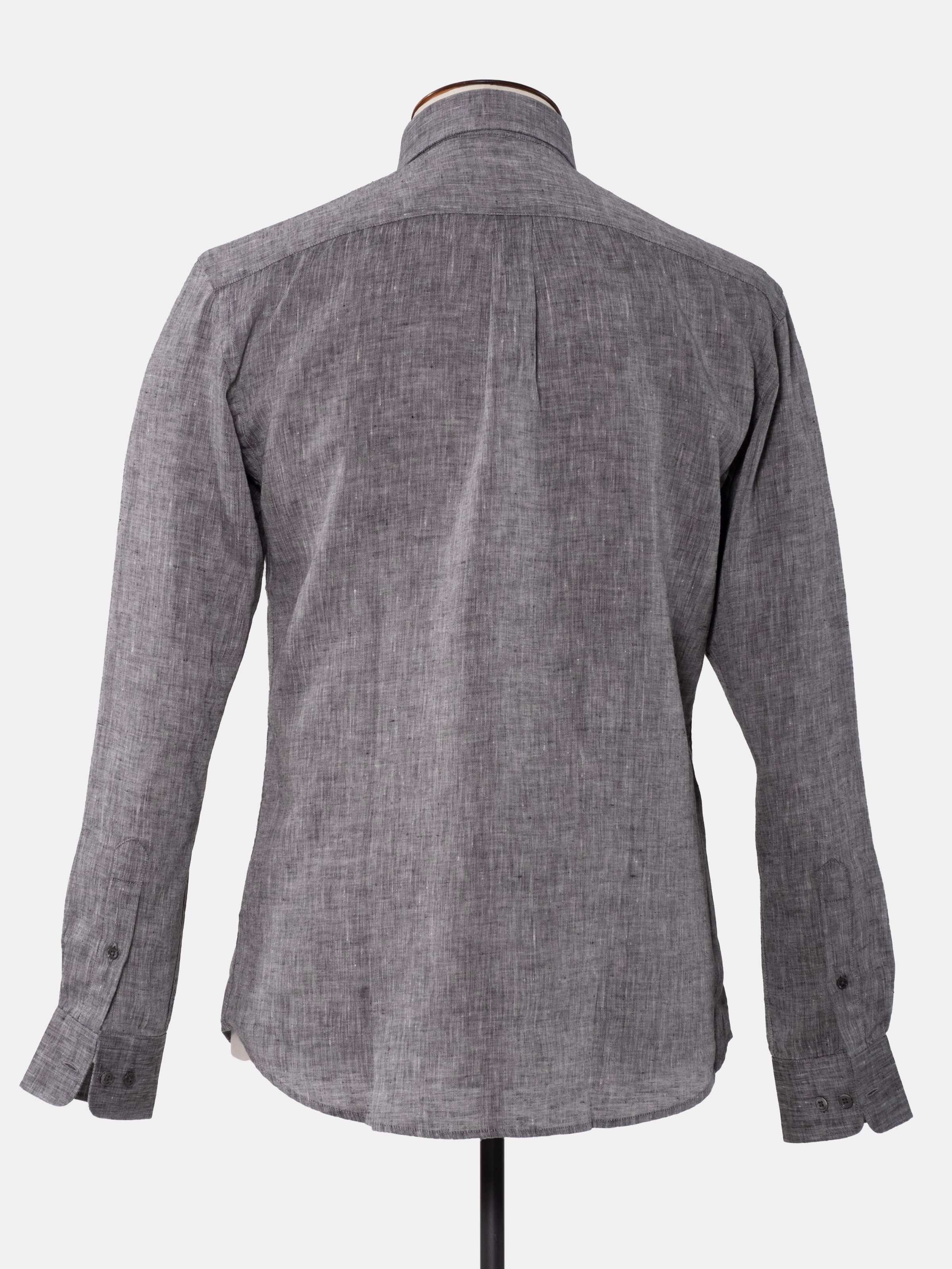 Christian Kimber Bronte Linen Evening Shirt - Charcoal