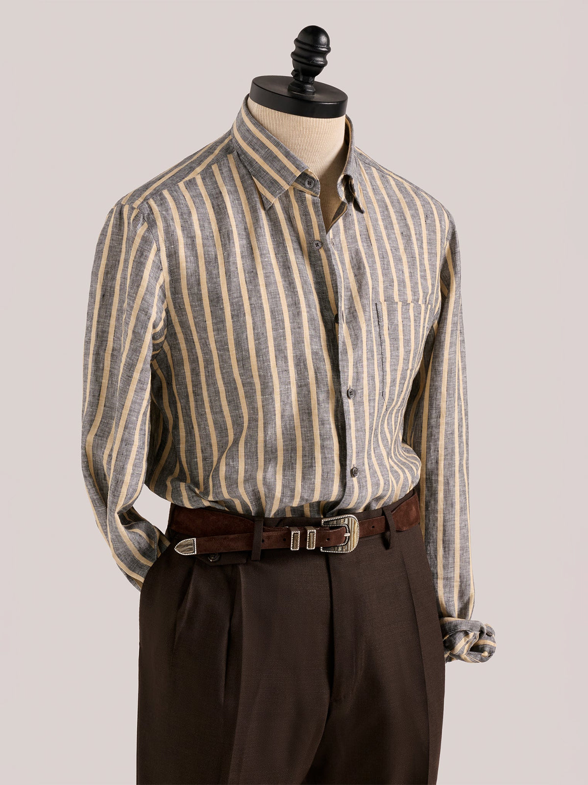 Christian Kimber Bronte Linen Shirt - Burnt Cigar