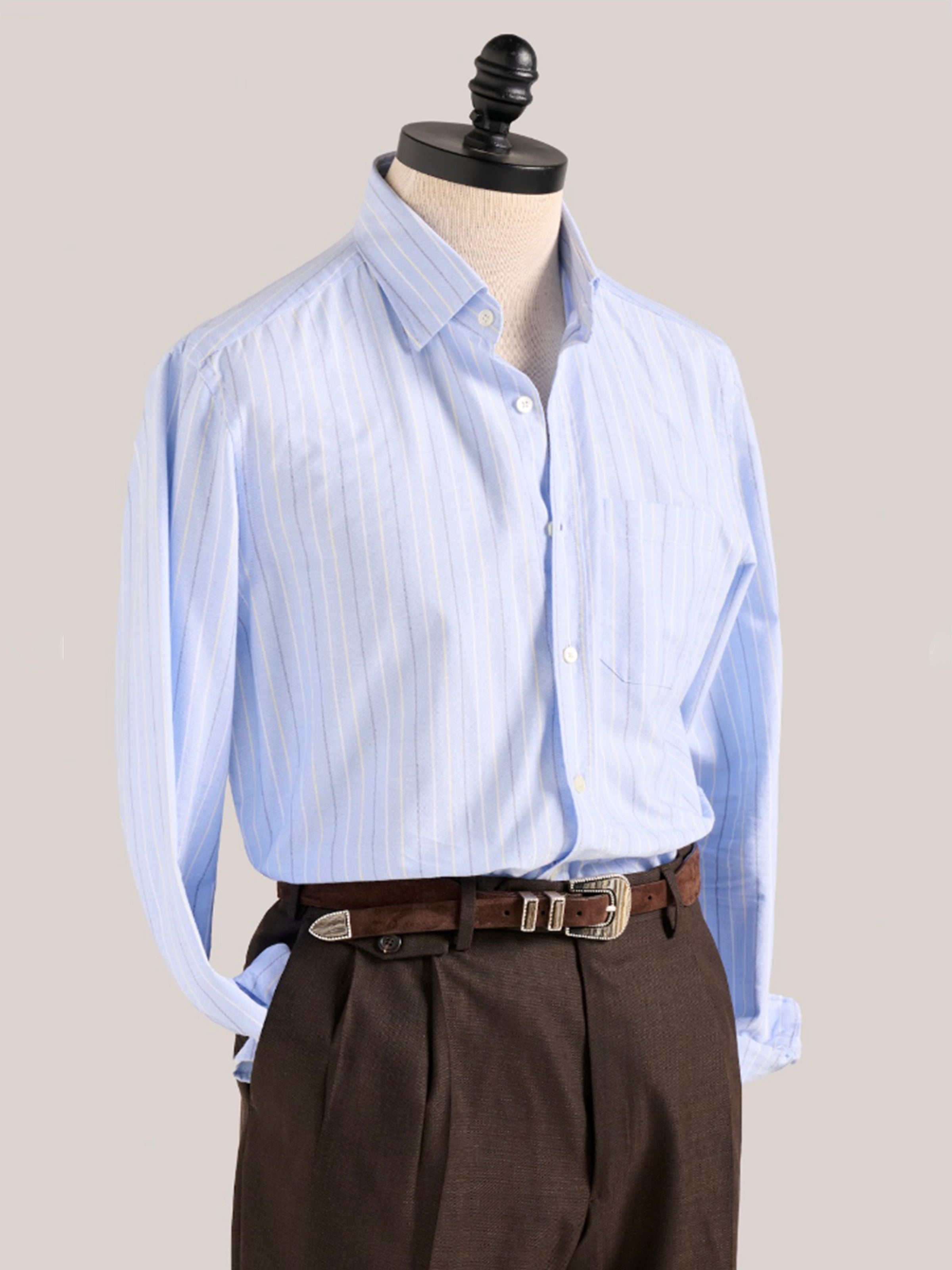 Christian Kimber Essential Oxford Shirt - Blue Summer Stripe