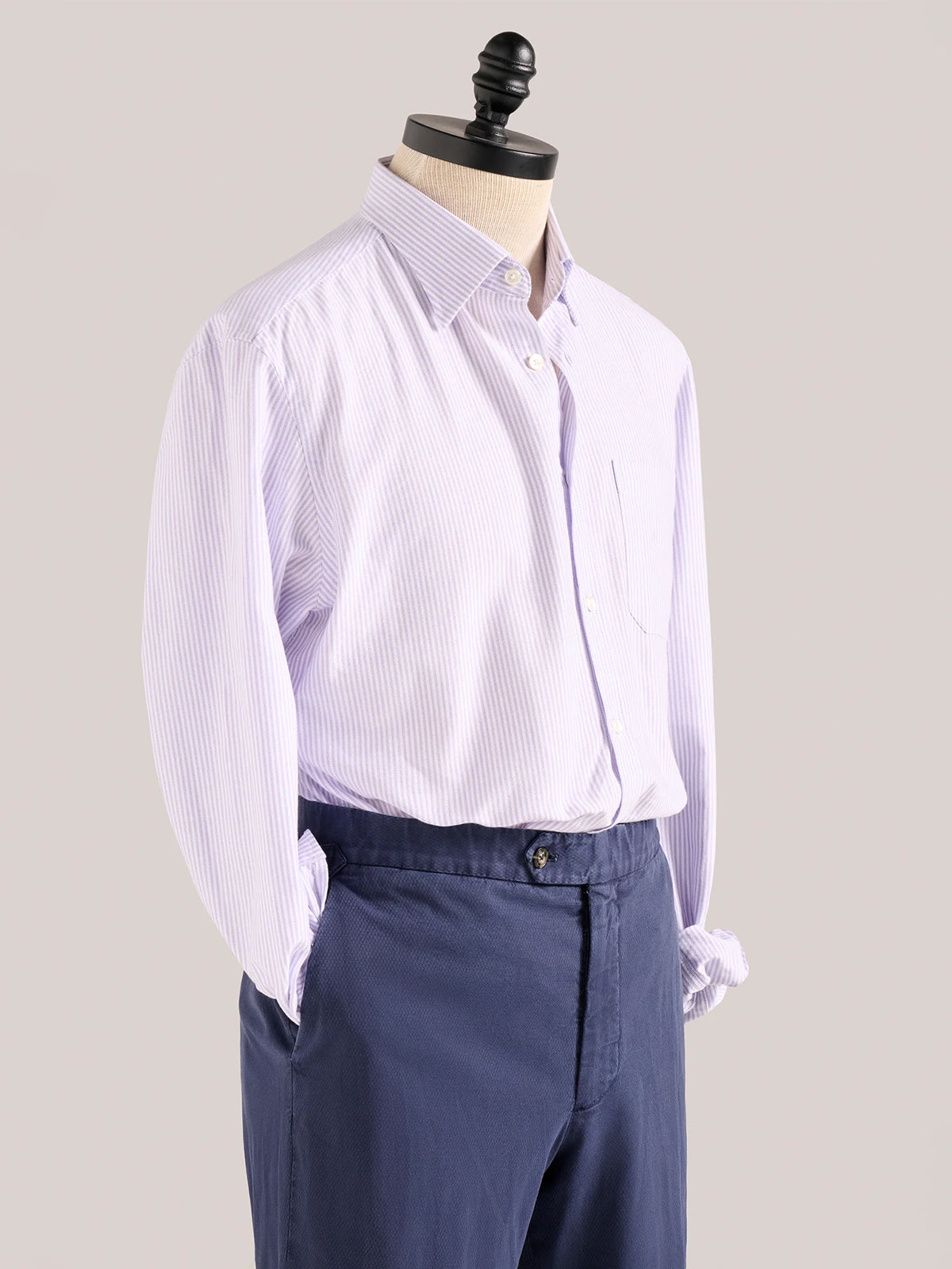 Christian Kimber Fenner Essential Oxford Shirt - Lavender Stripe