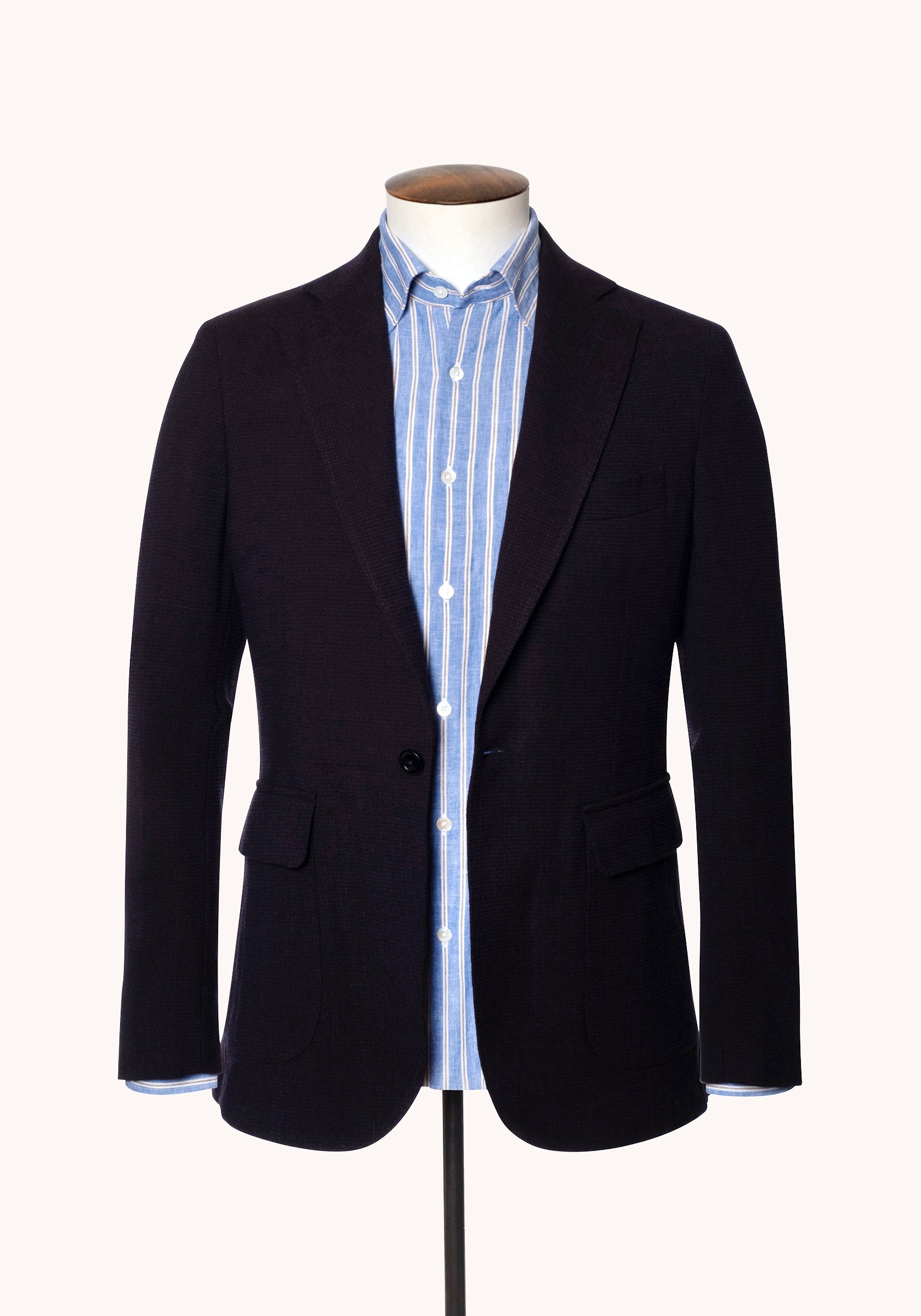 Christian Kimber Apollo Unconstructed Wool Blazer - Navy Speckle