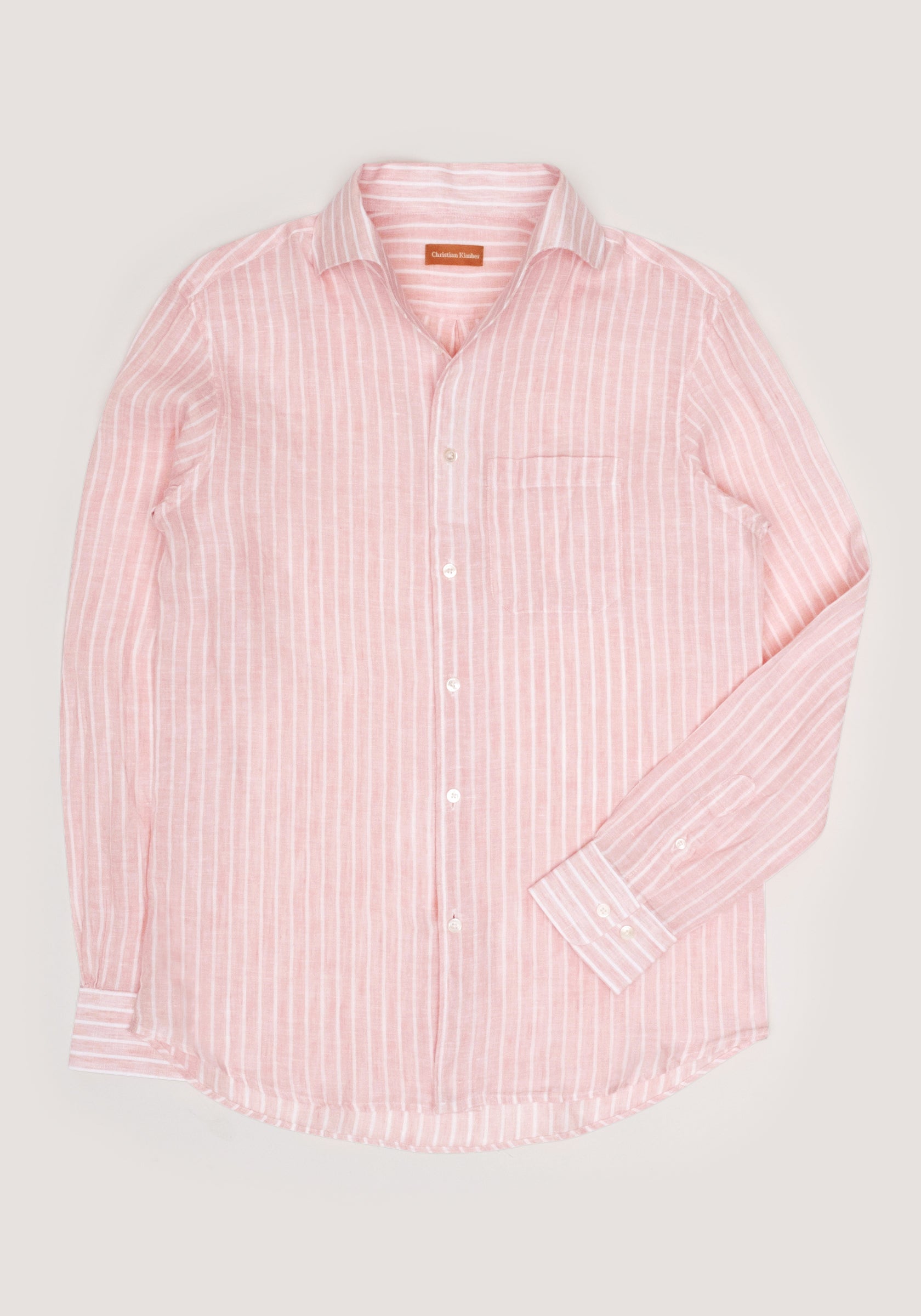 Christian Kimber Linen Holiday Shirt - Coral