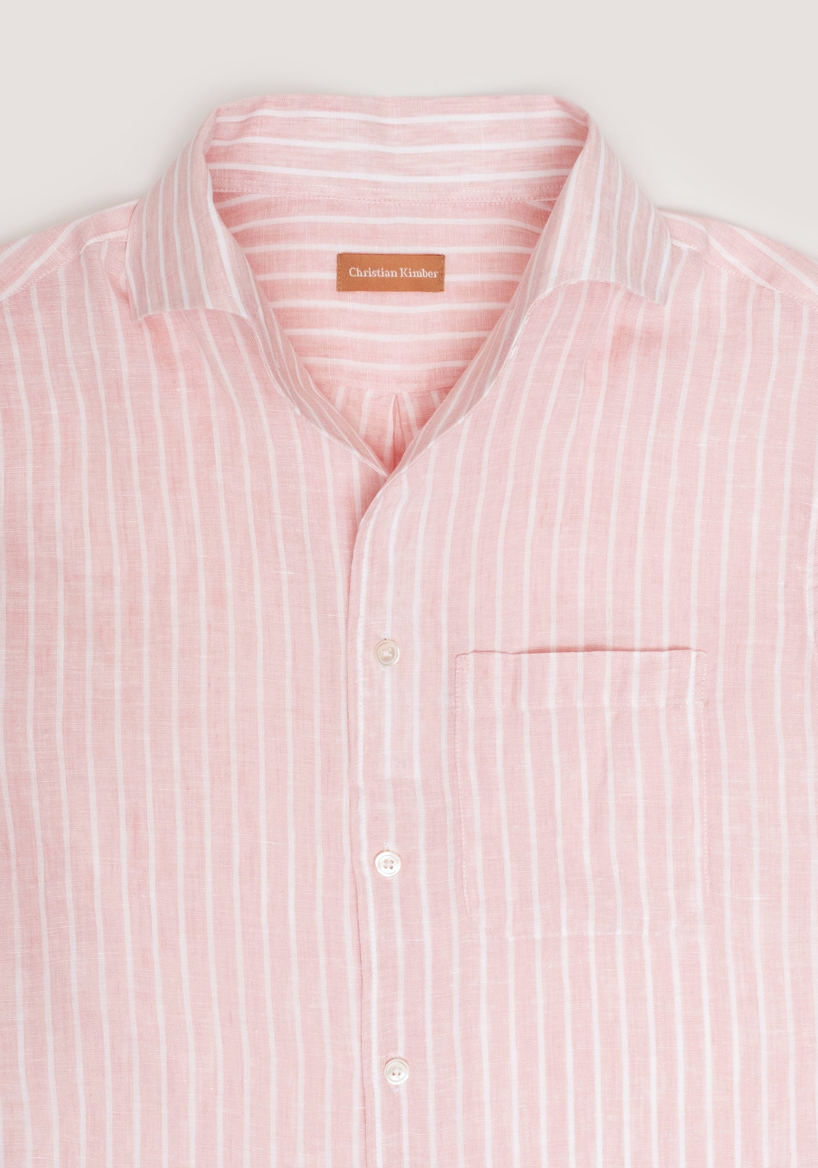 Christian Kimber Linen Holiday Shirt - Coral