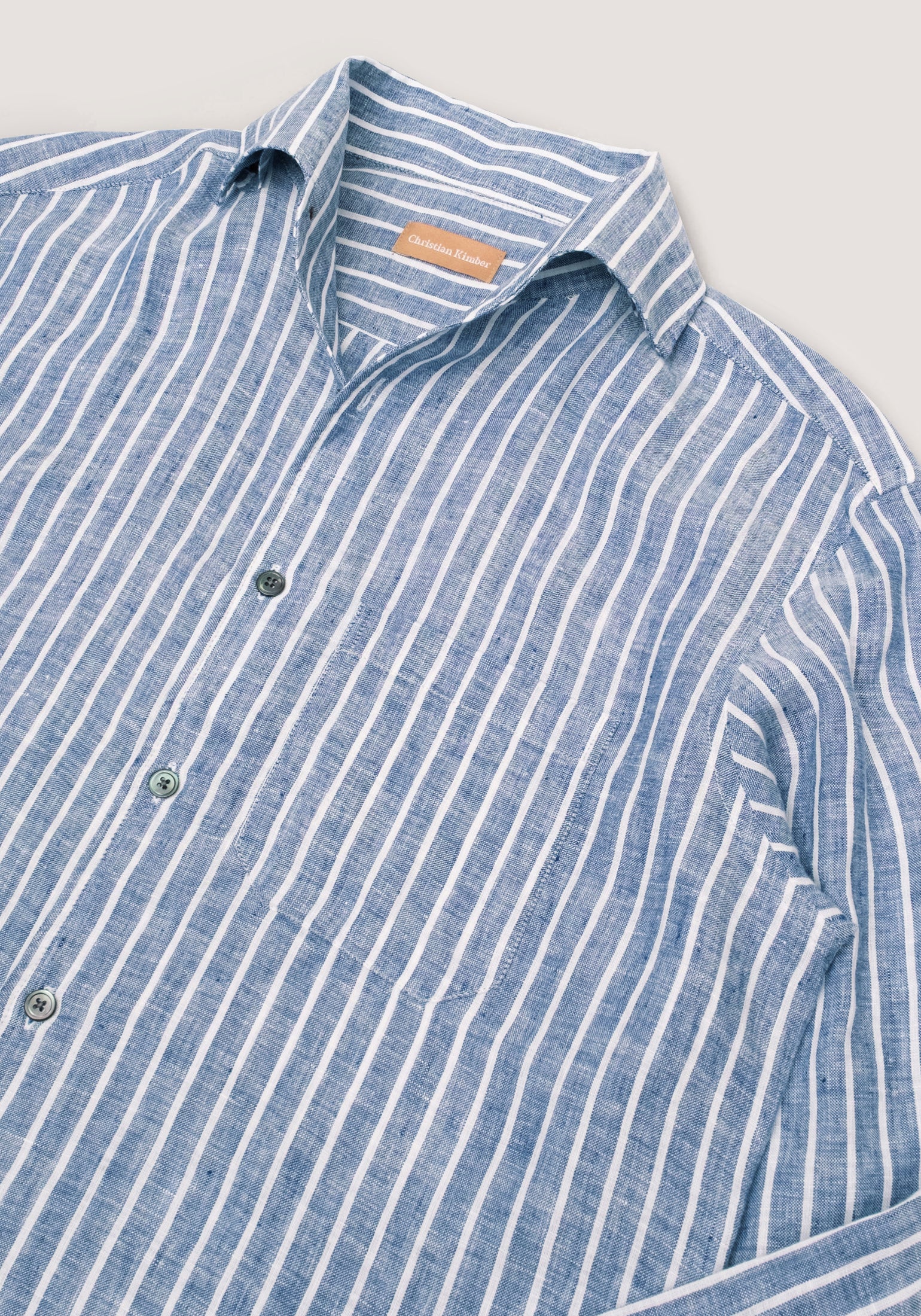 Christian Kimber Linen Holiday Shirt - Blue